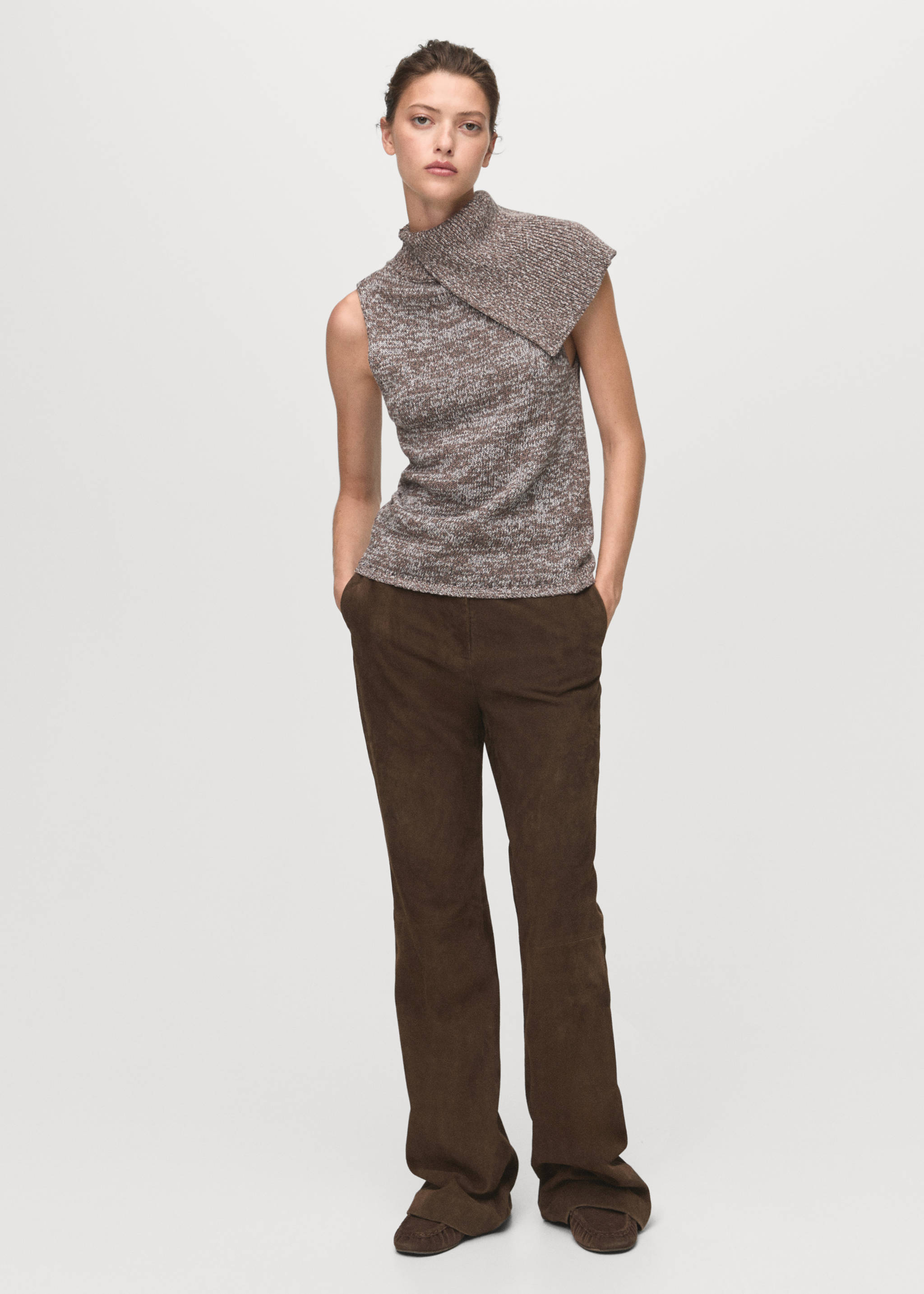 Waistcoat with mottled wrap collar - General plane