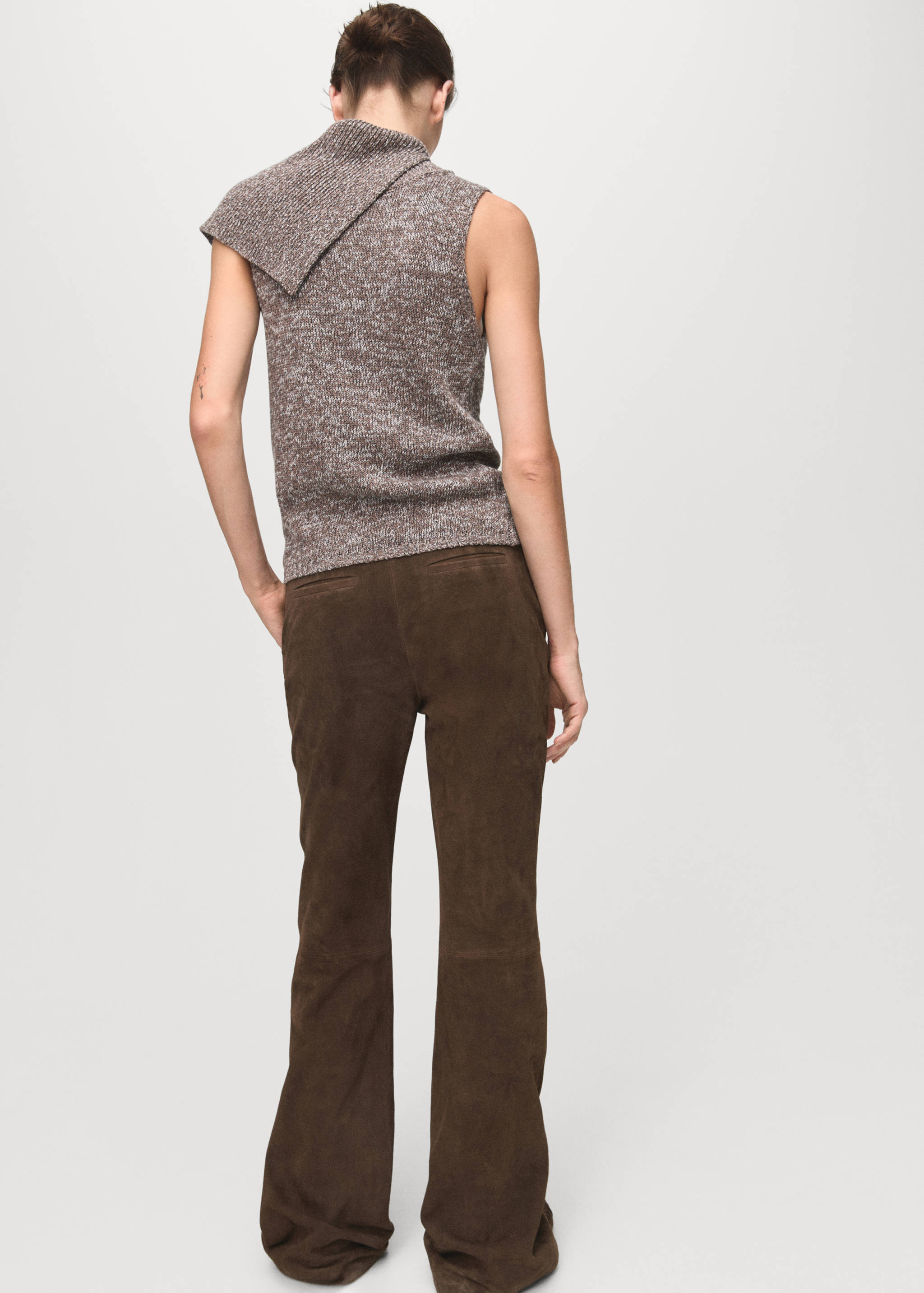 Waistcoat with mottled wrap collar - Reverse of the article