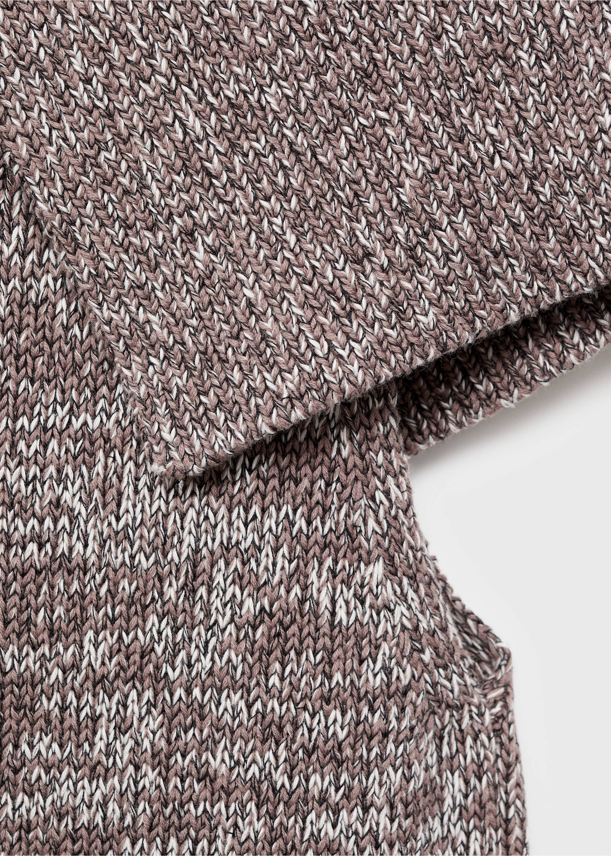Waistcoat with mottled wrap collar - Details of the article 8, Light/Pastel Grey. Ref: 17055808-00.