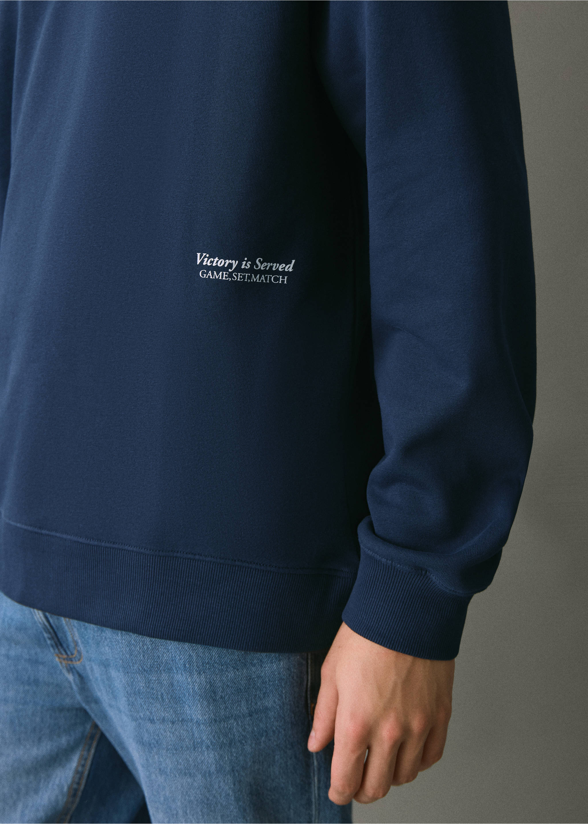 Sweat-shirt coton imprimé - Détail de l'article 3, Bleu marine. Ref: 17055810-00.