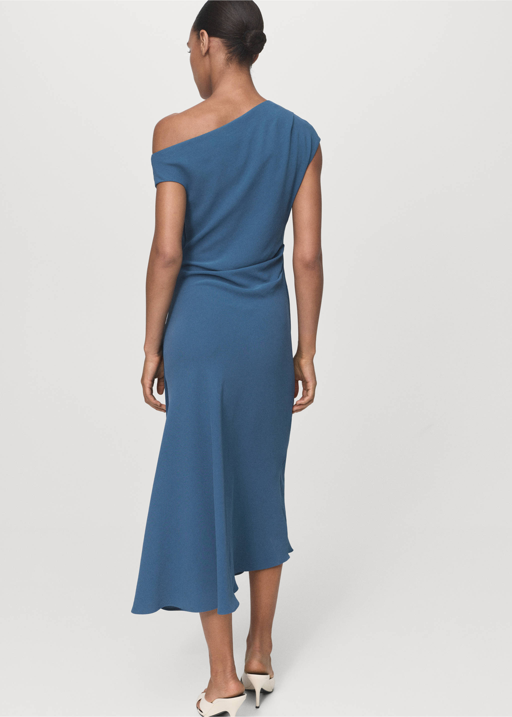 Vestit midi asimètric - Revers de l'article, Blau. Ref: 17055811-00.