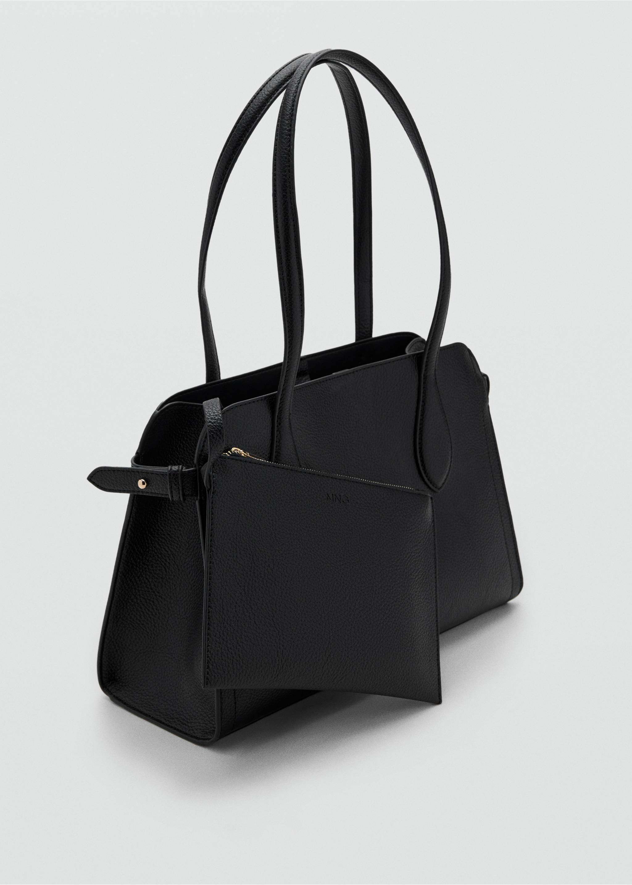 Small bag with pebbled effect - Medium plane, Black. Ref: 17055816-00.