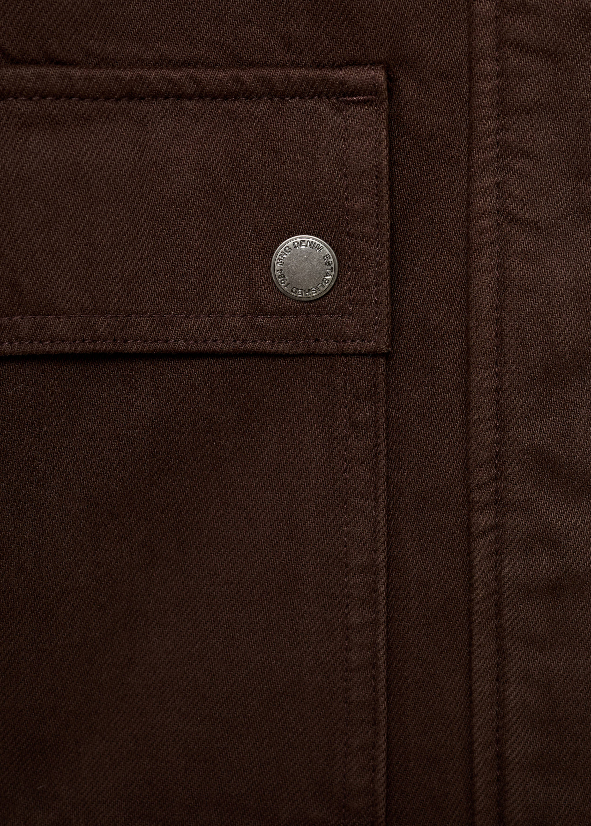 Džínová parka s límcem s koženým efektem - Detail zboží 8