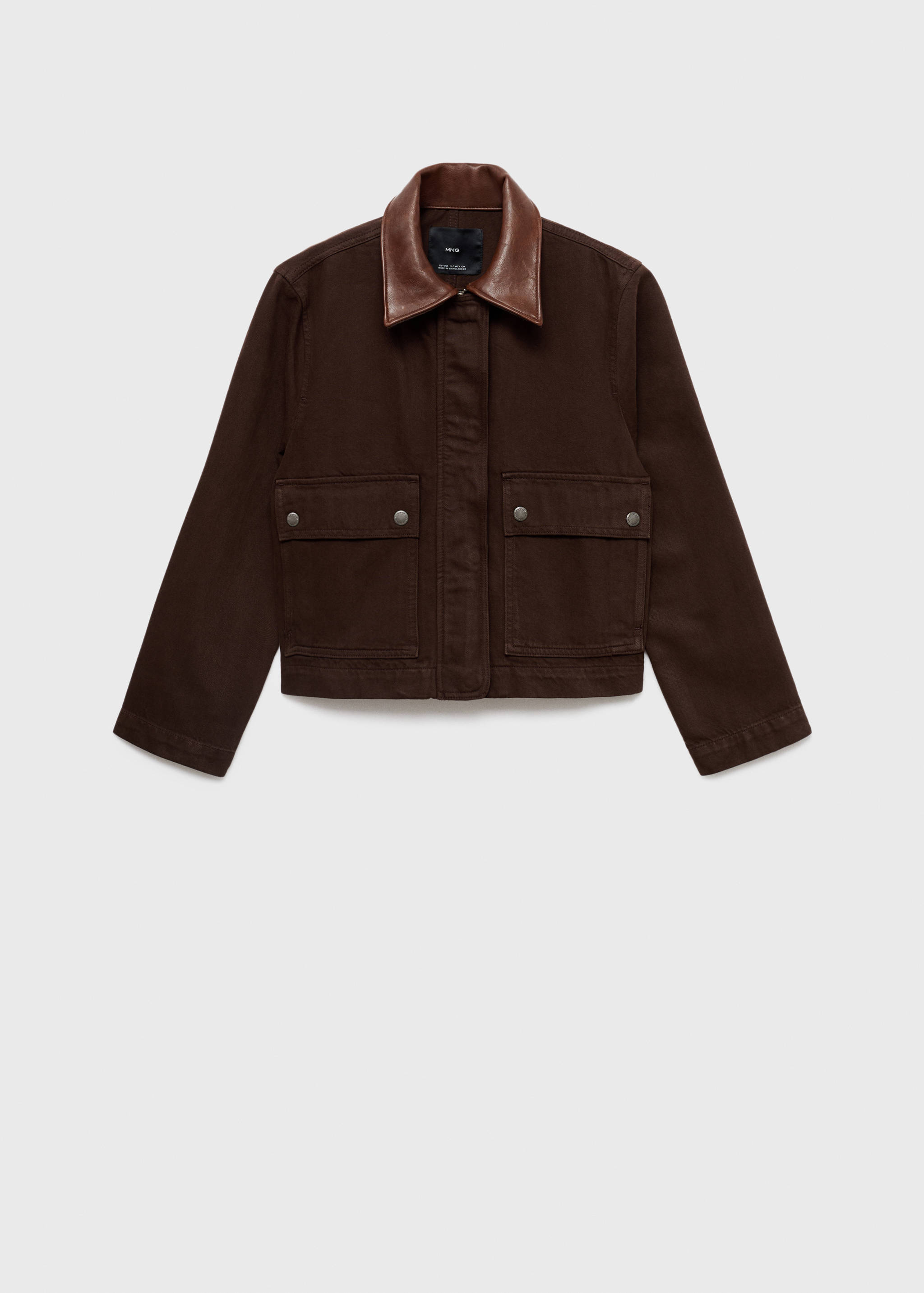 Džínová parka s límcem s koženým efektem - Zboží bez modelu