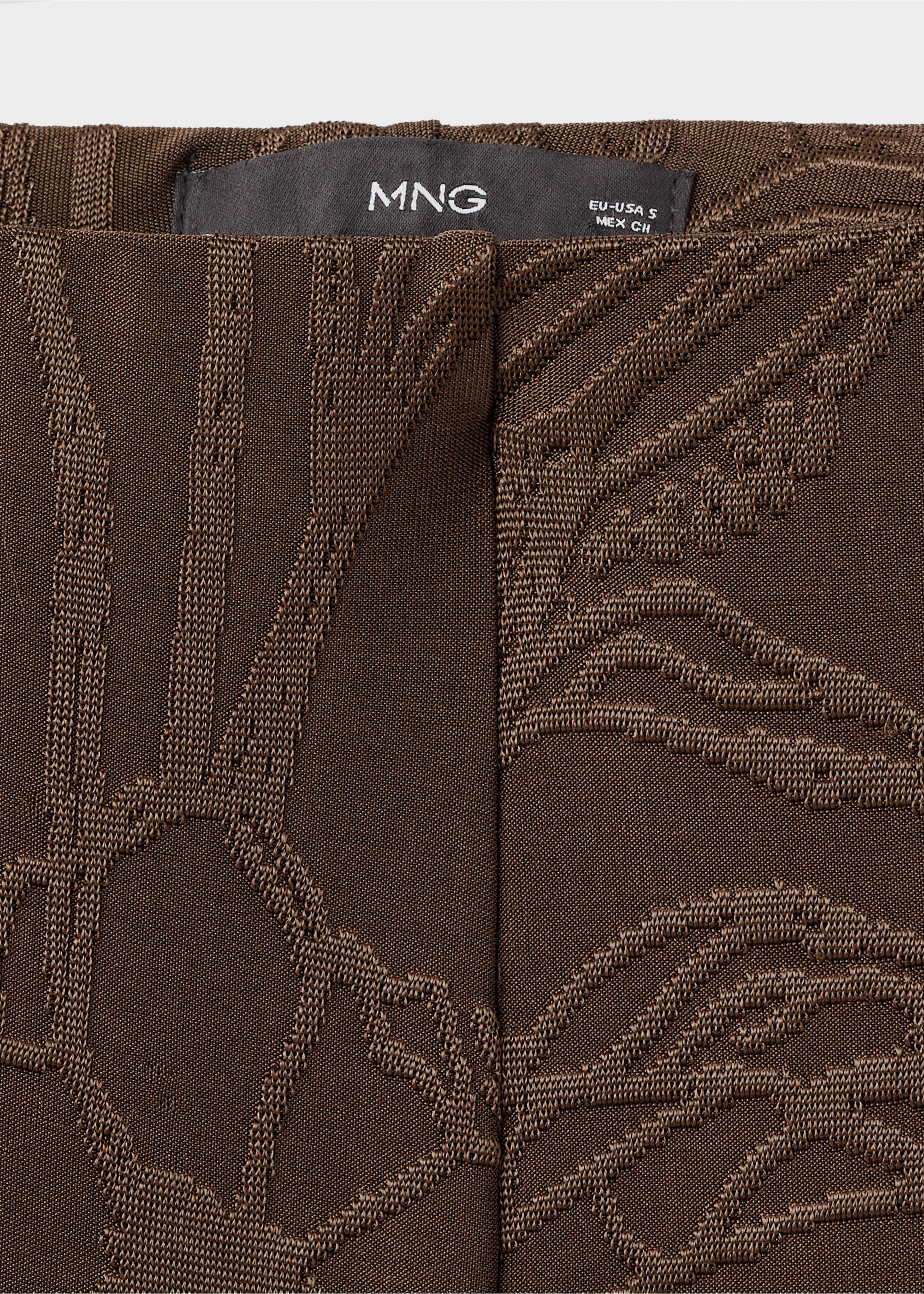 Pantalón jacquard floral recto - Detalle del artículo 8, Marrón. Ref: 17055828-00.