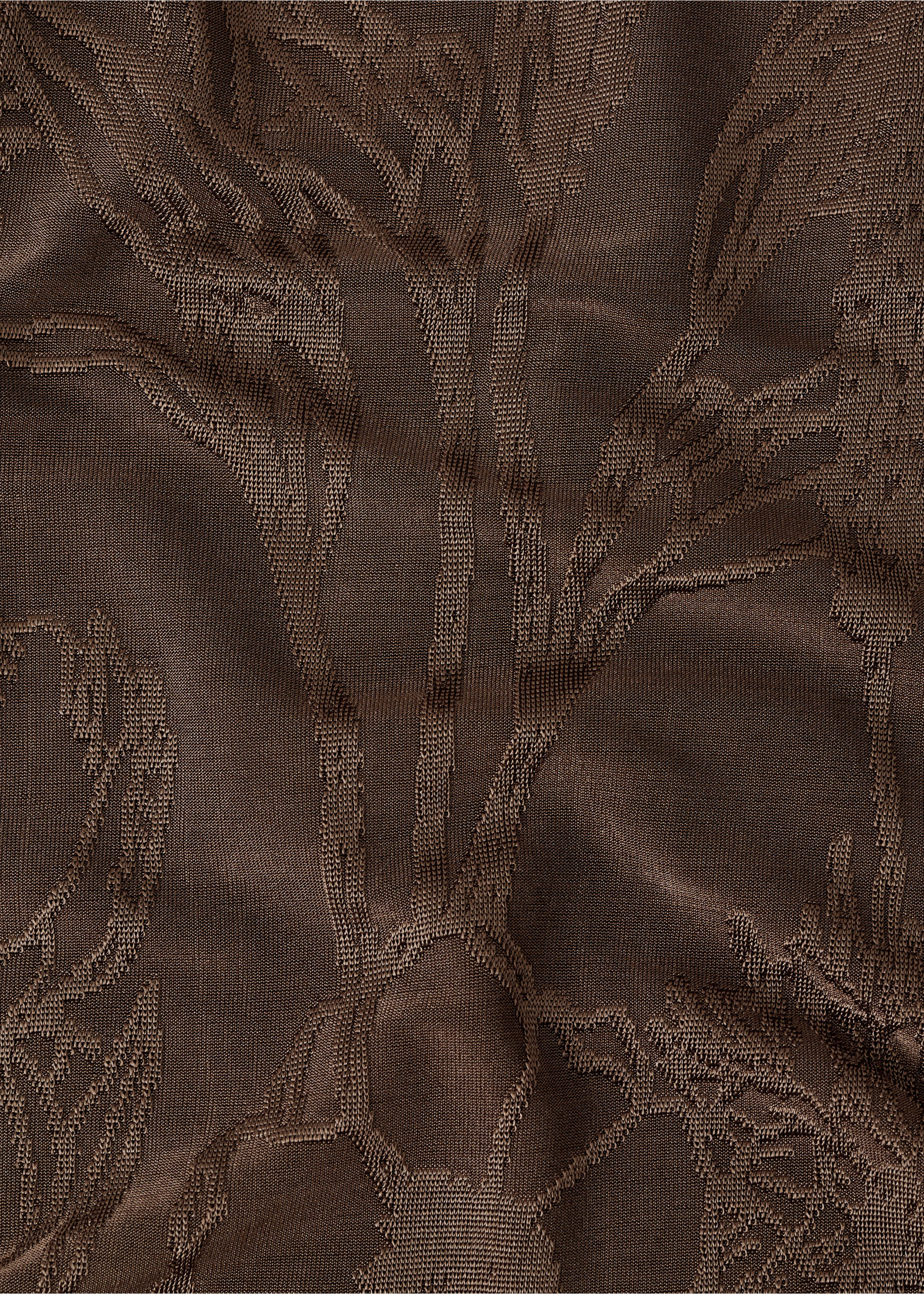 Pantalón jacquard floral recto - Detalle del artículo 0, Marrón. Ref: 17055828-00.