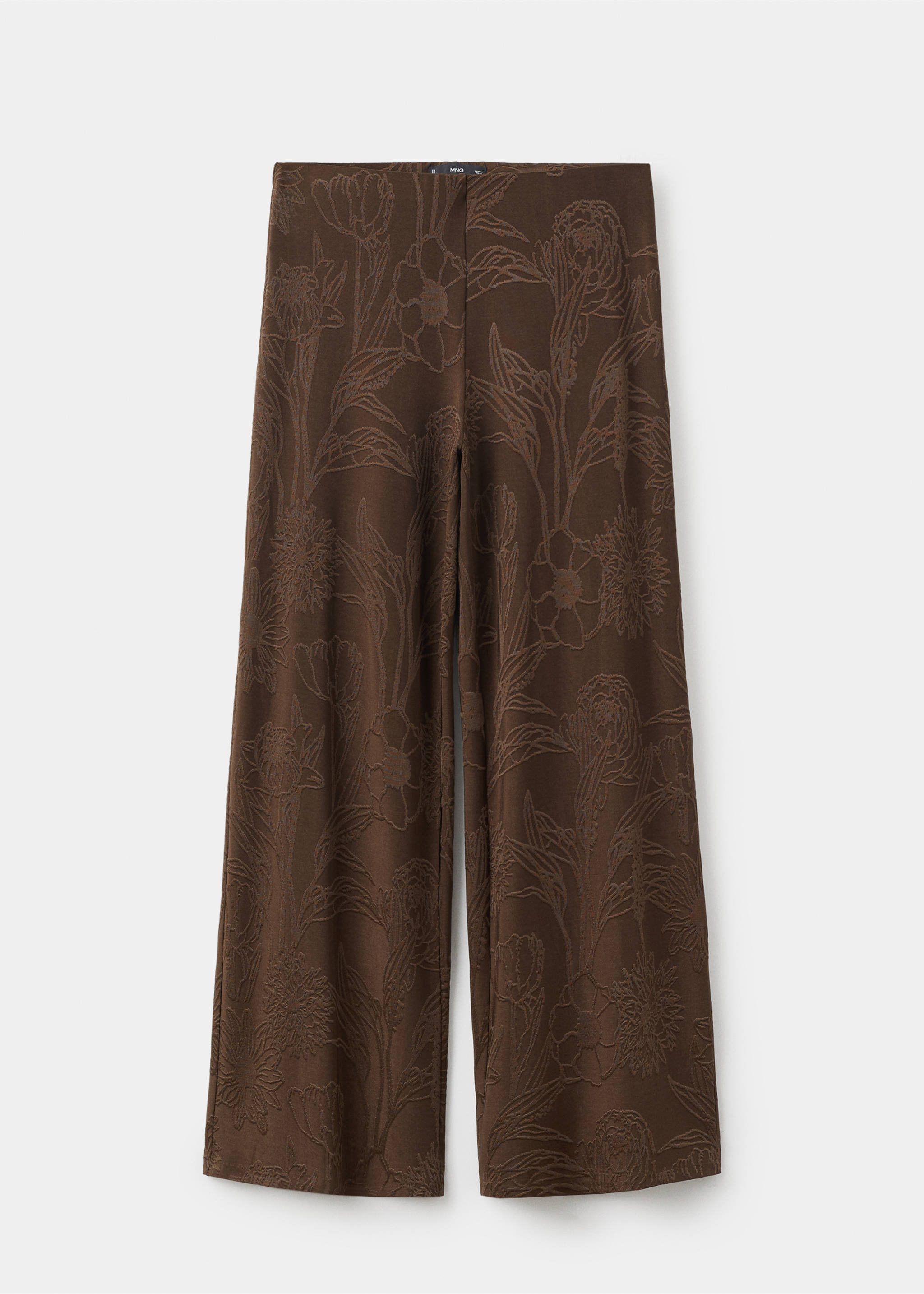 Pantalón jacquard floral recto - Artículo sin modelo, Marrón. Ref: 17055828-00.