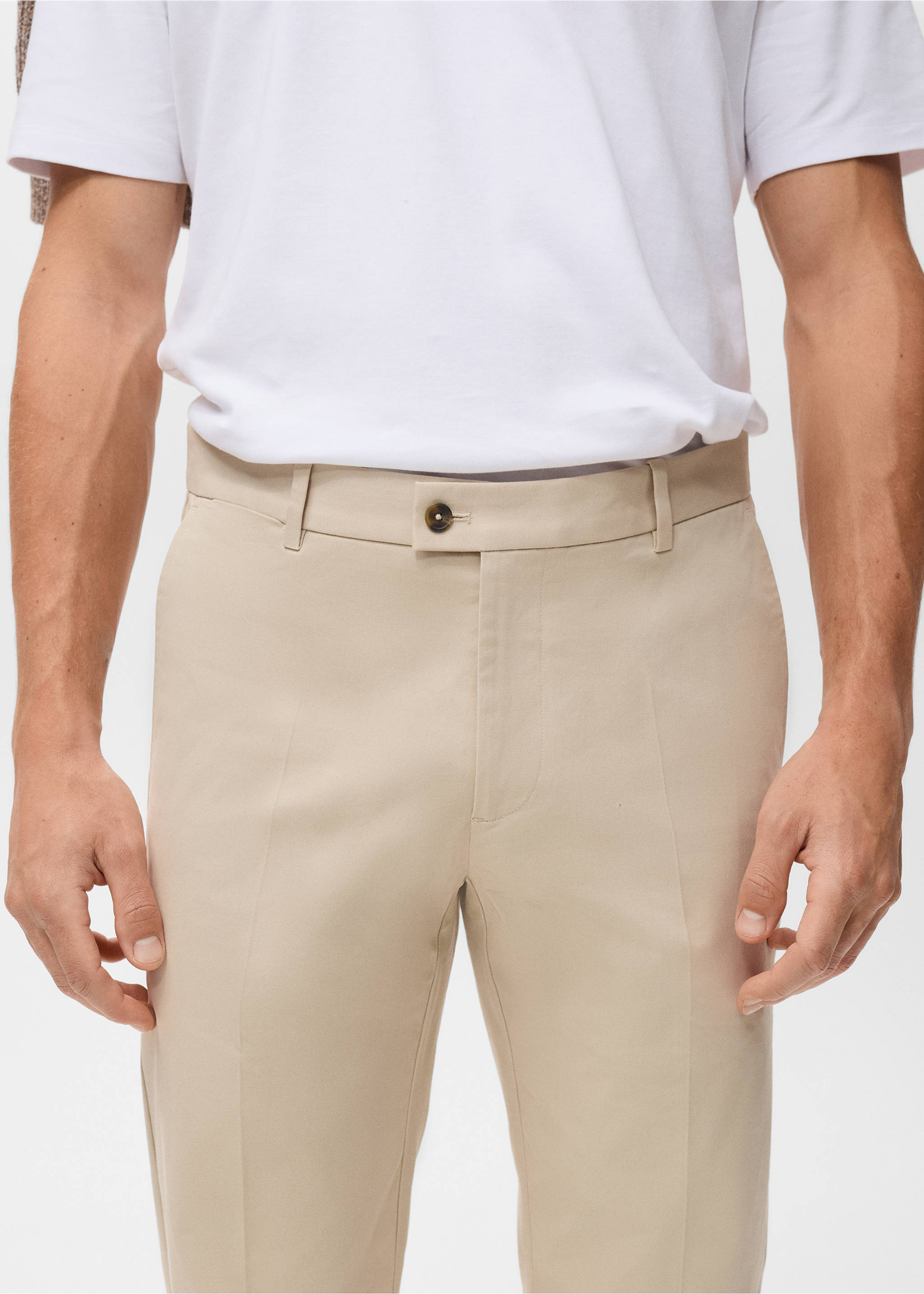 Pantalón algodón regular fit - Detalle del artículo 1, Crudo. Ref: 17055969-00.