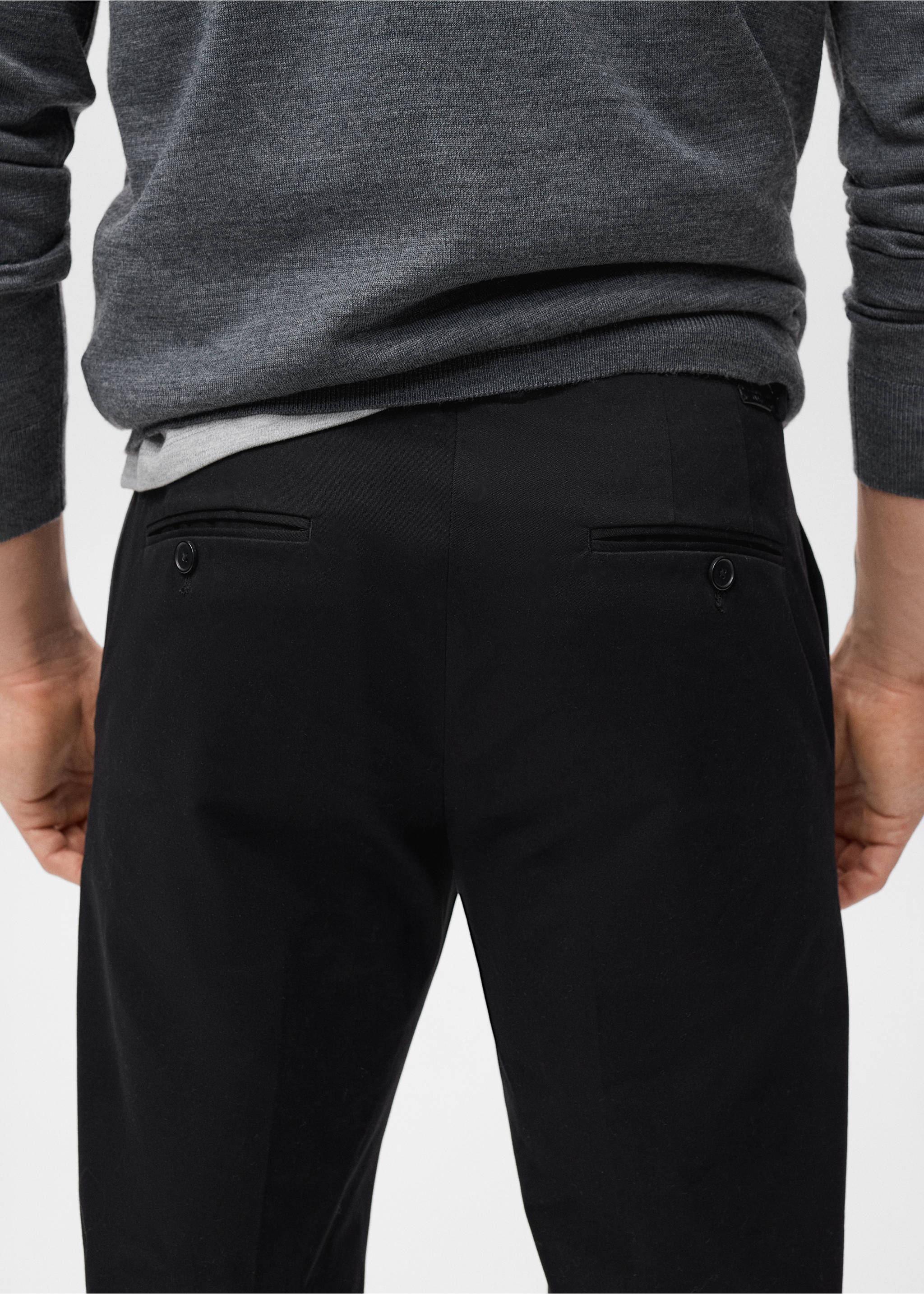 Pantalón algodón regular fit - Detalle del artículo 3, Azul marino. Ref: 17055969-00.
