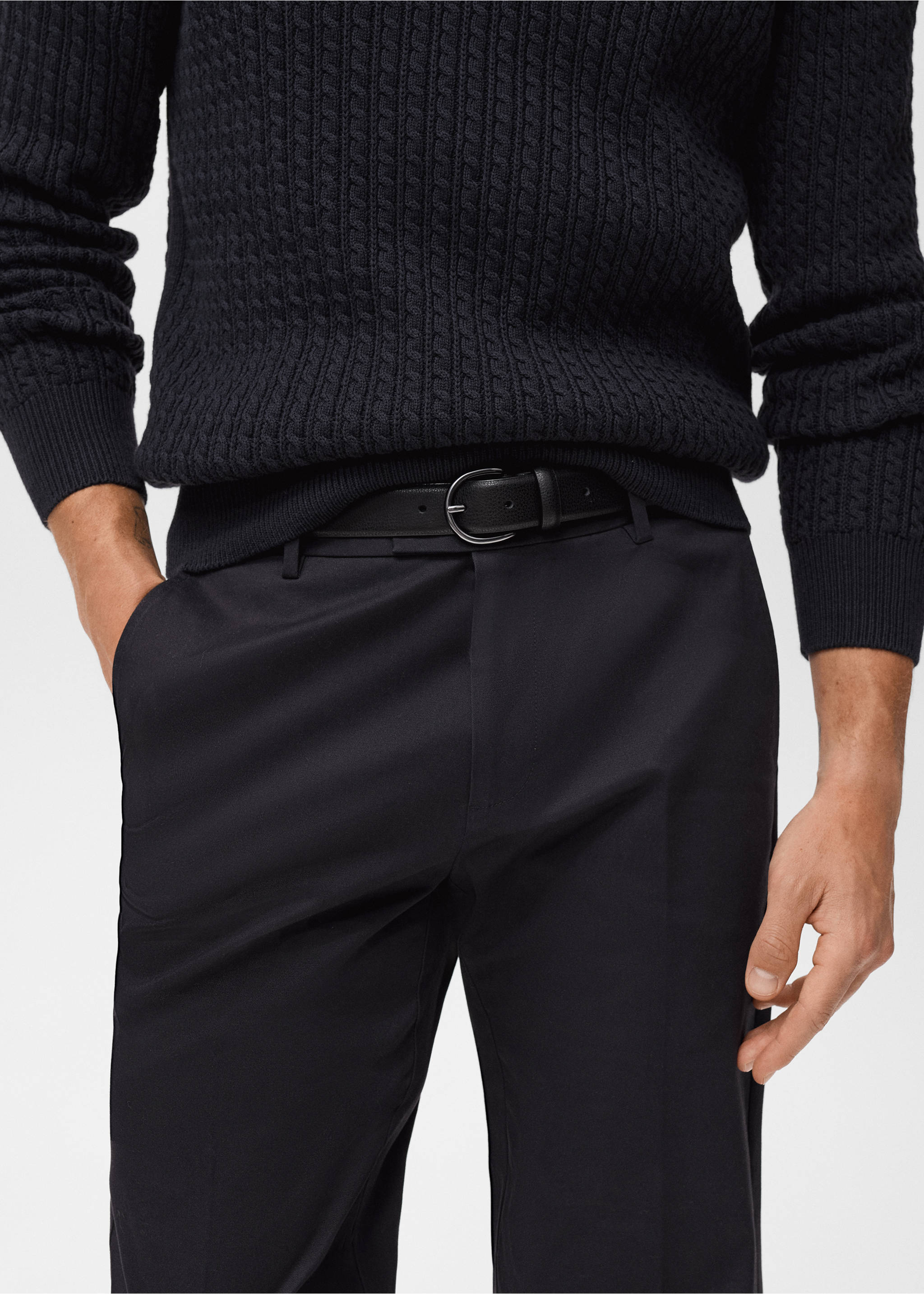Pantalón algodón regular fit - Detalle del artículo 1, Negro. Ref: 17055969-00.