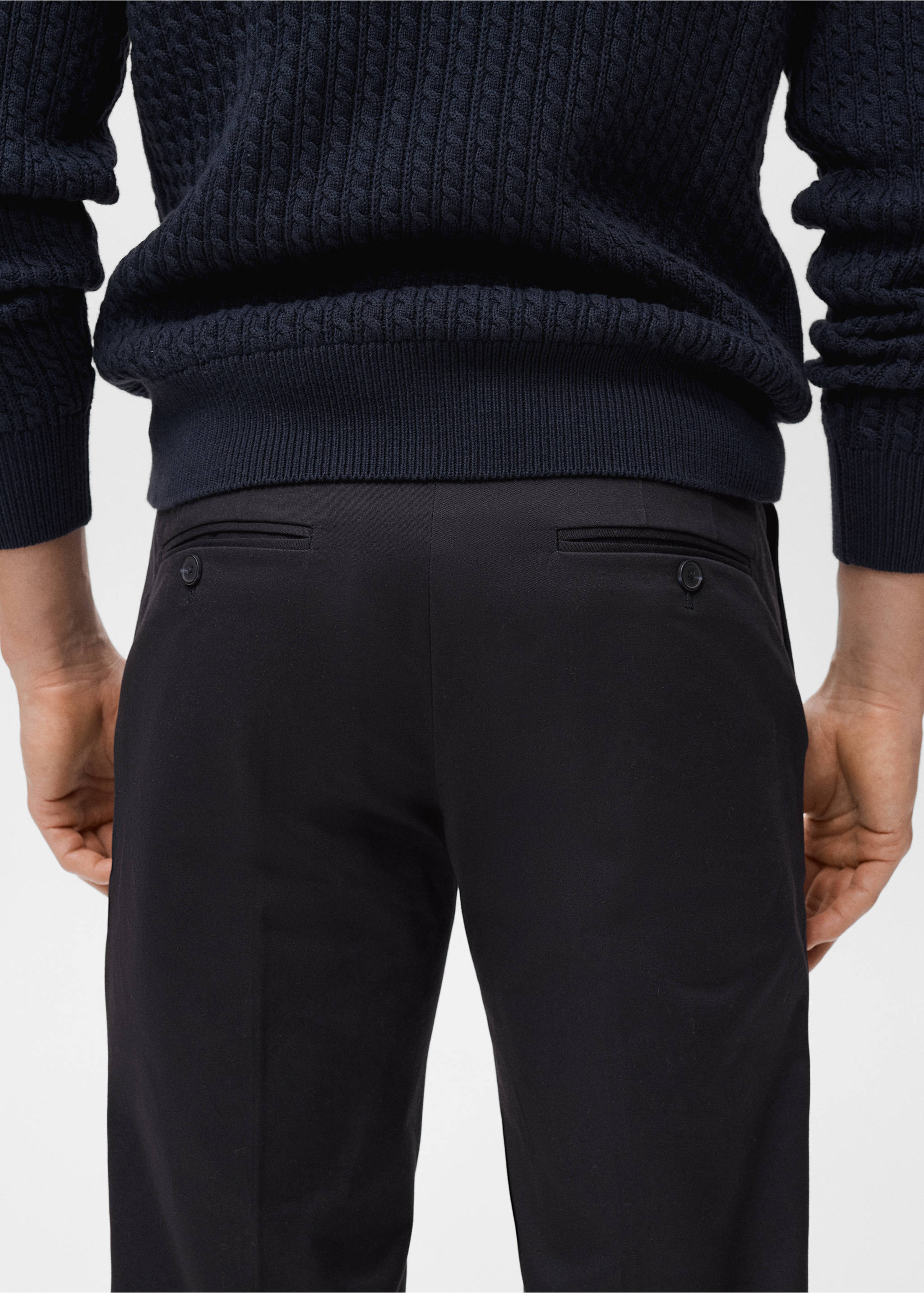 Pantalón algodón regular fit - Detalle del artículo 3, Negro. Ref: 17055969-00.