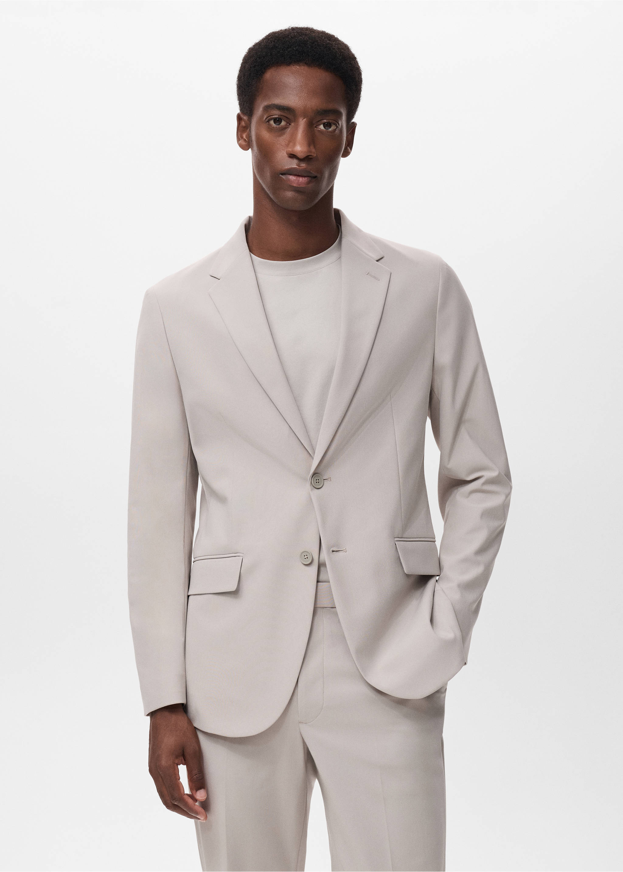 Zurich Slim Fit Thermolite® Sakko - Mittlere Ansicht, Beige. Ref: 17055970-00.