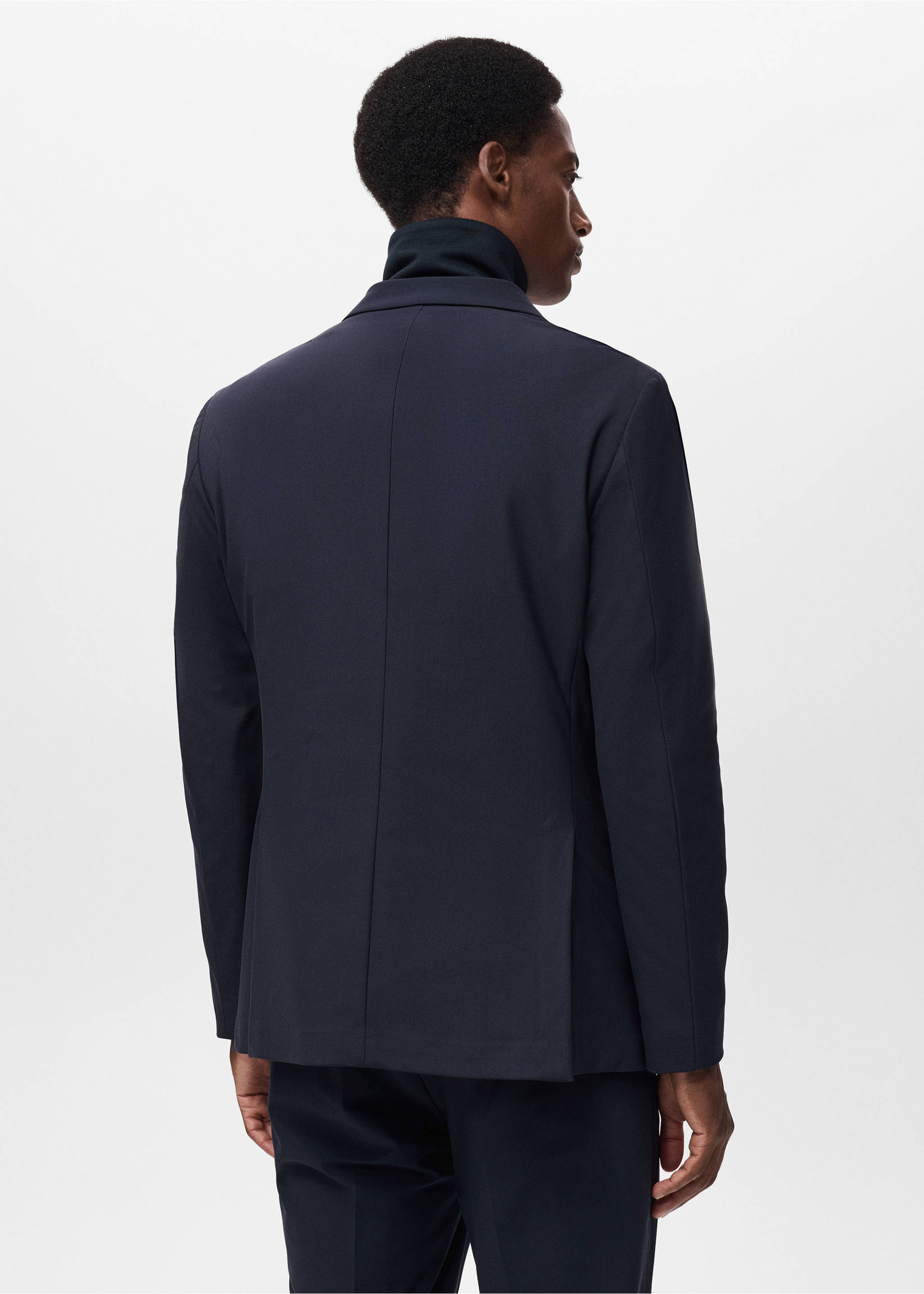 Zurich slim-fit Thermolite® suit jacket - Reverse of the article, Navy. Ref: 17055970-00.