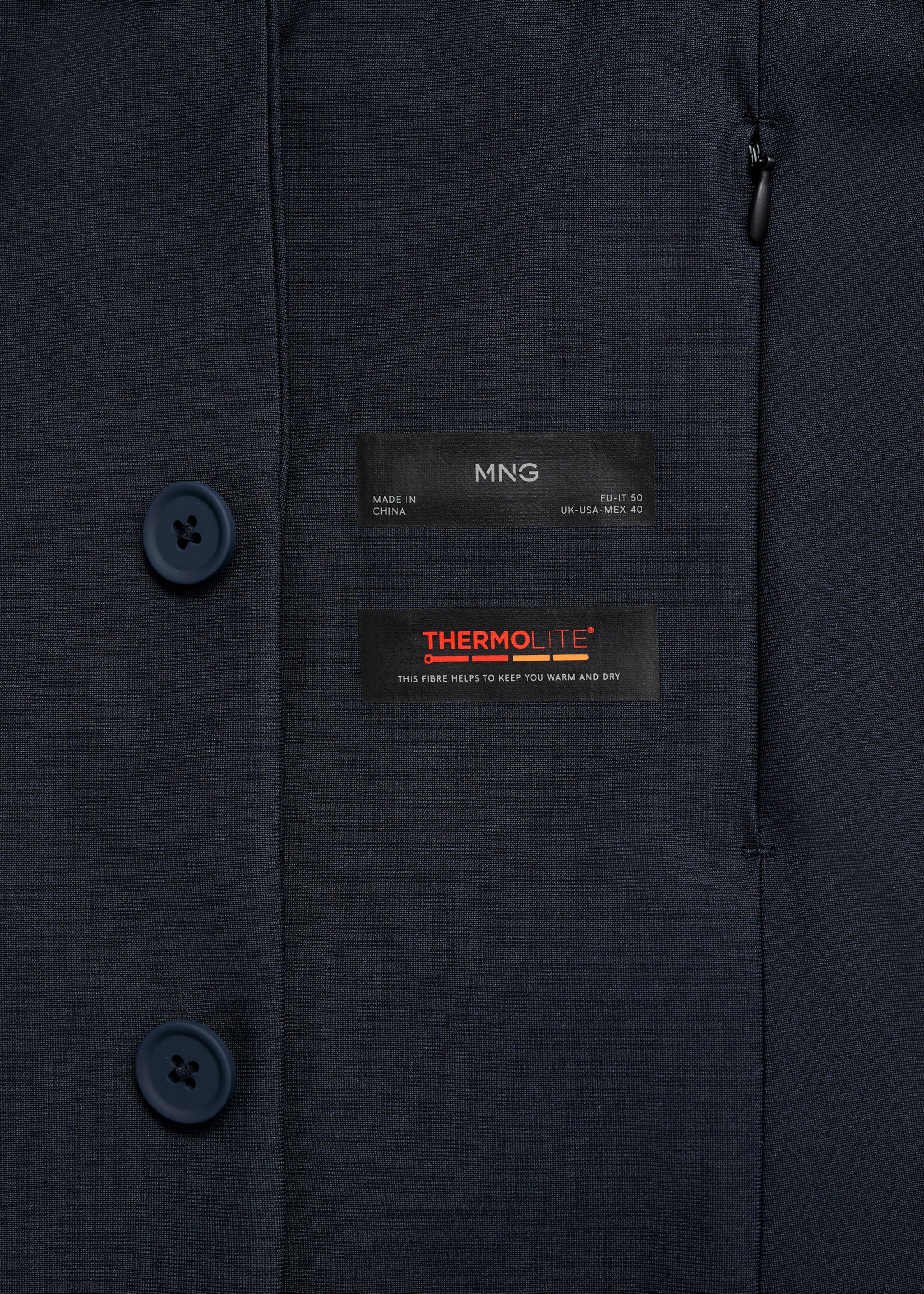 Zurich slim-fit Thermolite® suit jacket - Details of the article 0, Navy. Ref: 17055970-00.