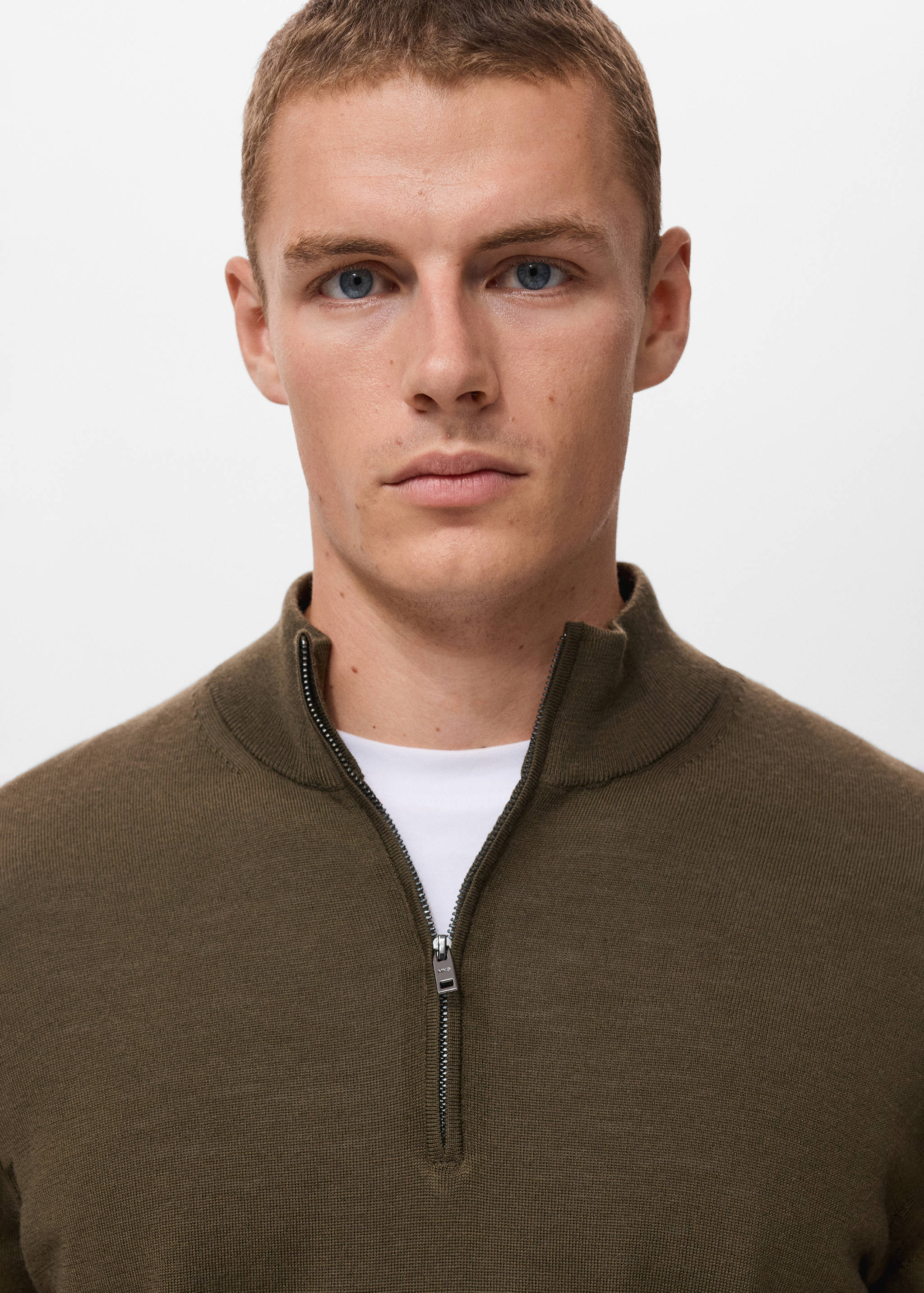 Perkins-Kragen-Jersey aus 100% Merinowolle - Detail des Artikels 1