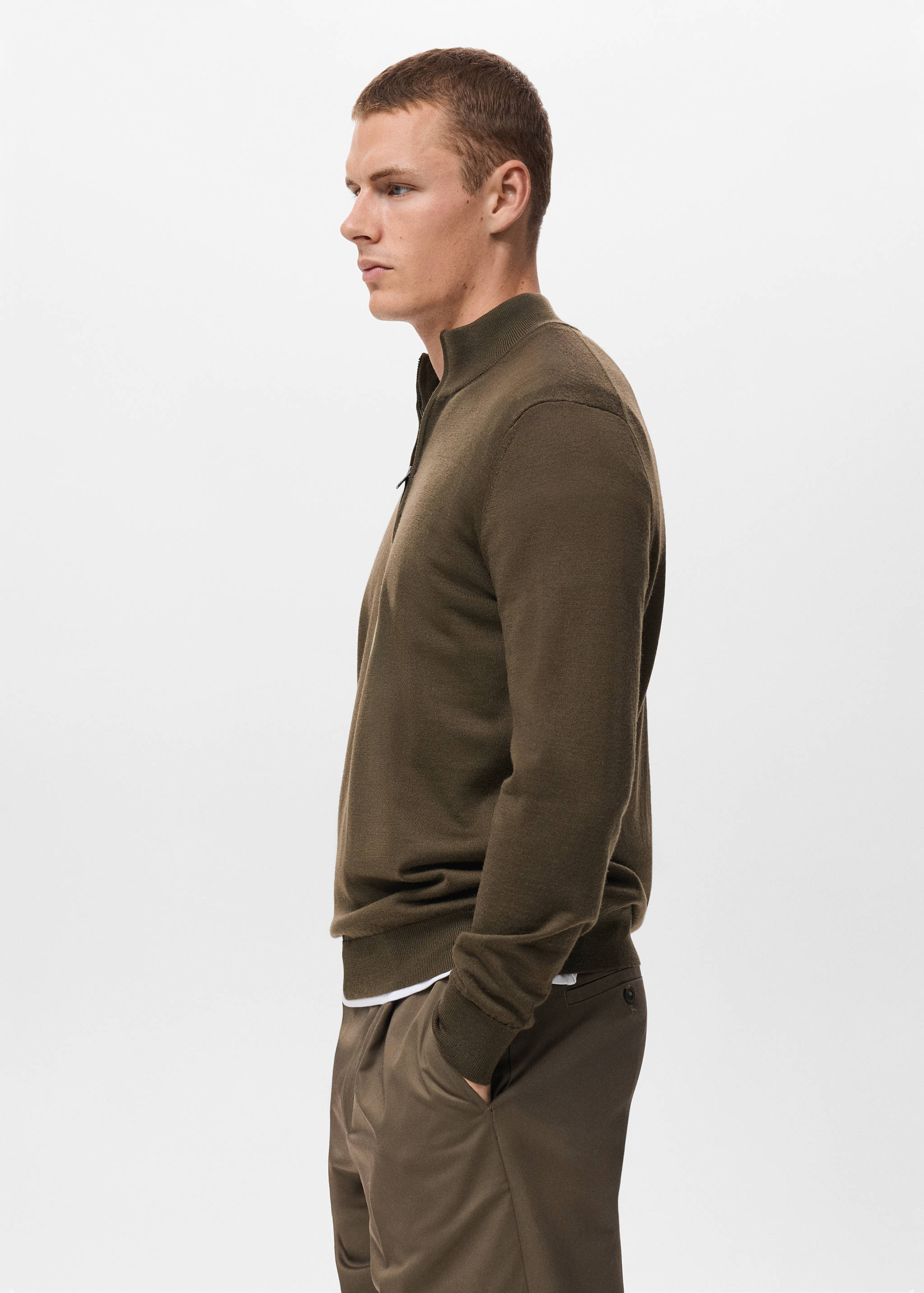 Perkins-Kragen-Jersey aus 100% Merinowolle - Detail des Artikels 2
