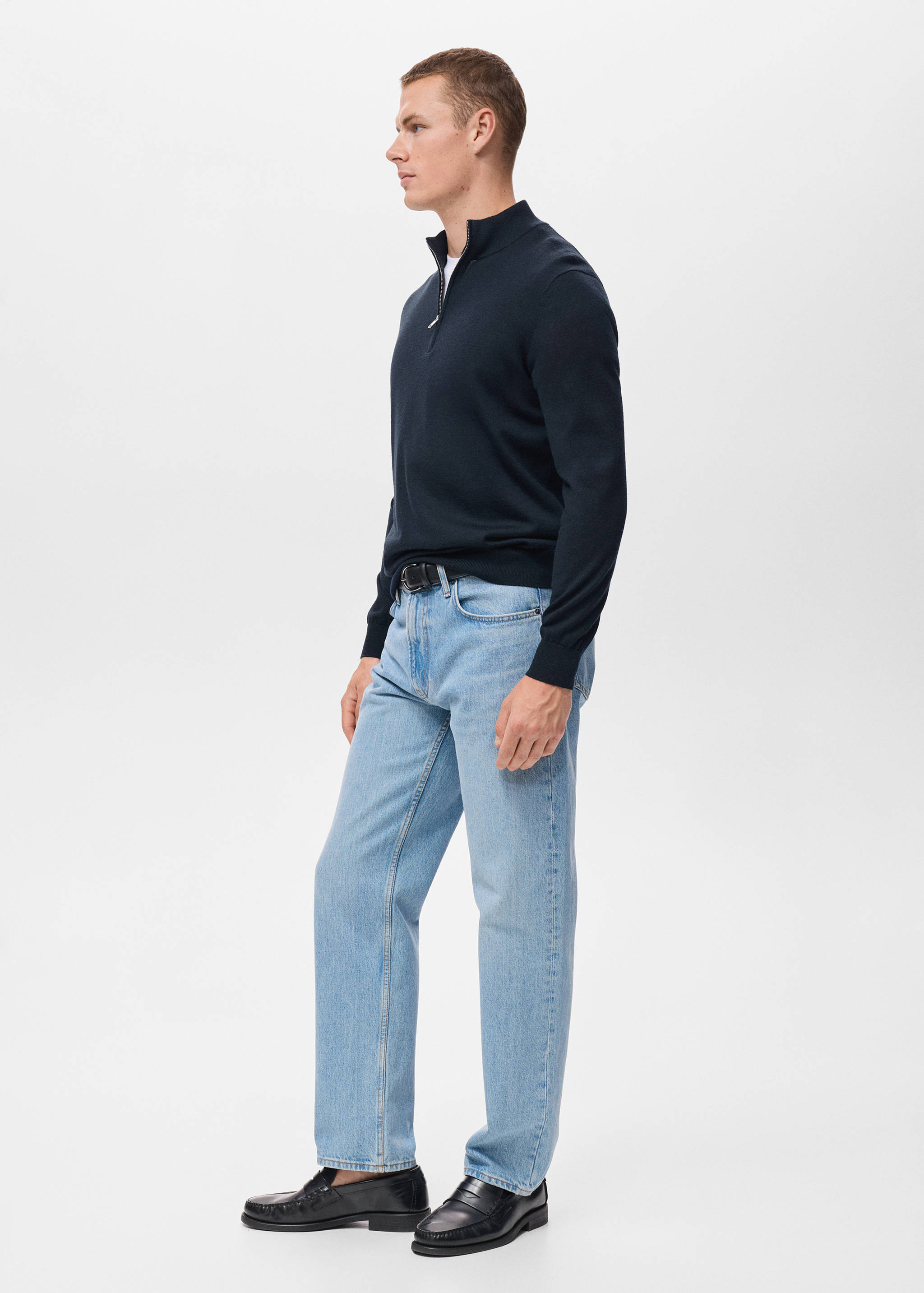Perkins-Kragen-Jersey aus 100% Merinowolle - Detail des Artikels 2
