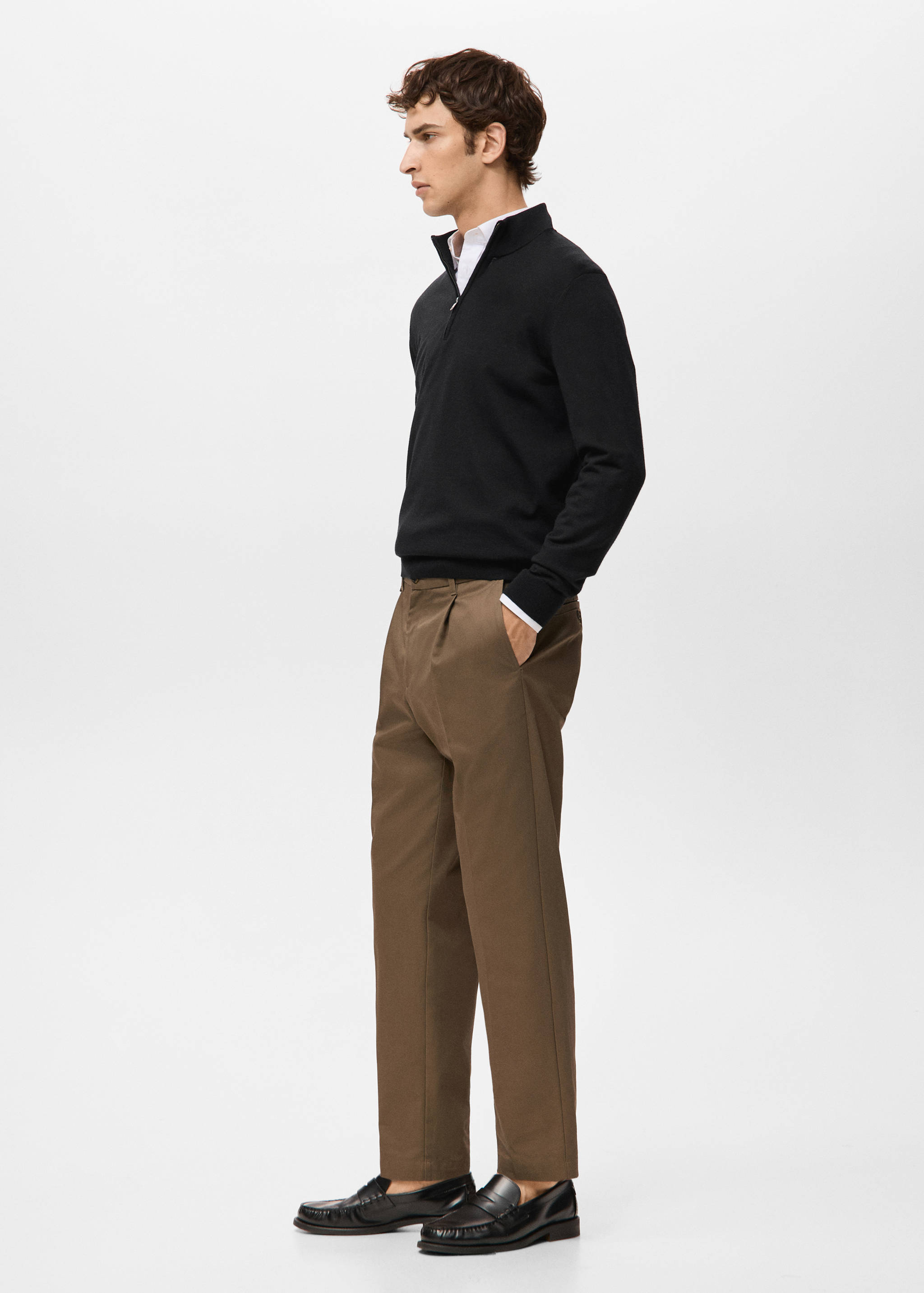 Perkins-Kragen-Jersey aus 100% Merinowolle - Detail des Artikels 2