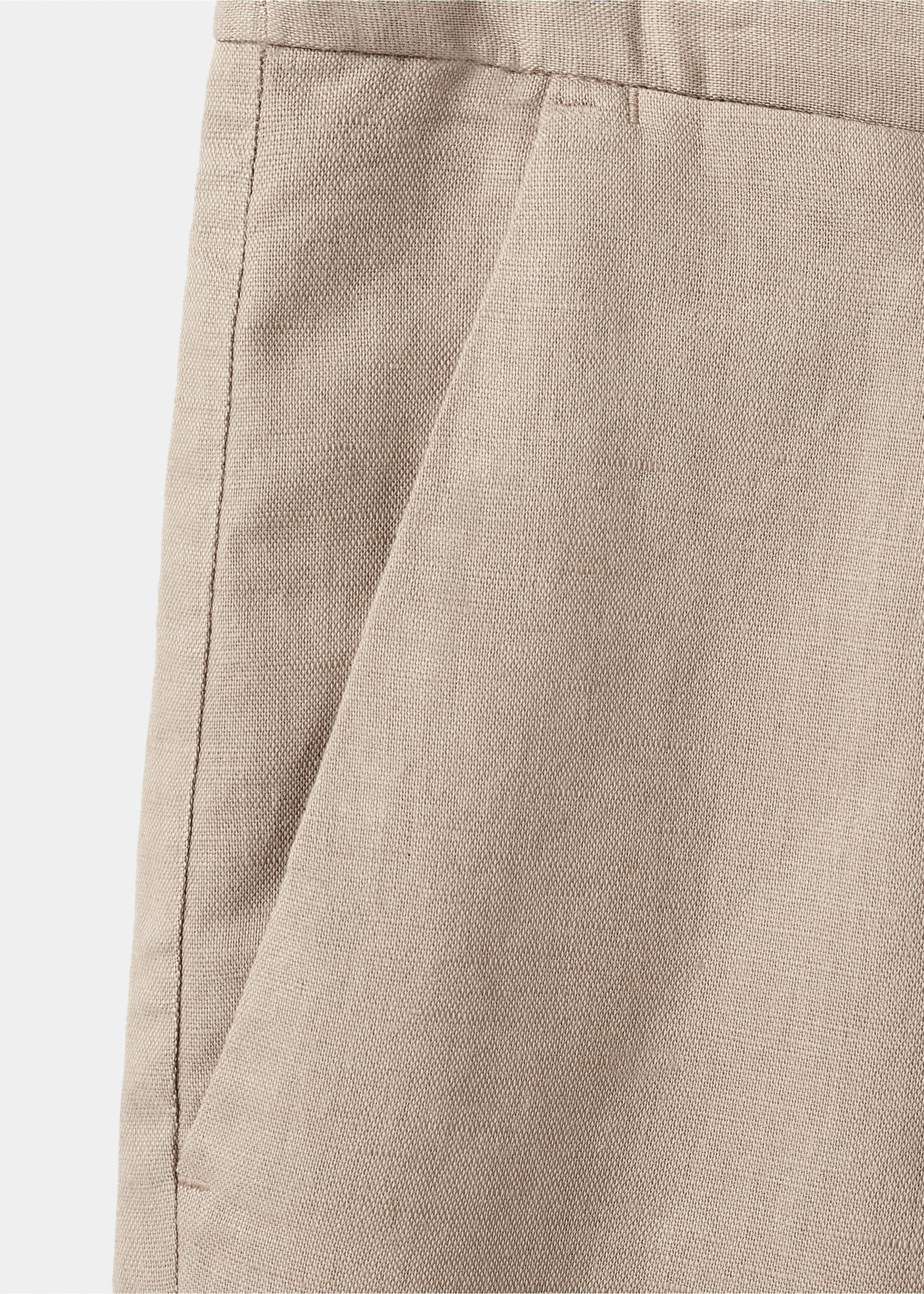 Bermuda lin et coton - Détail de l'article 8, Beige. Ref: 17055975-00.