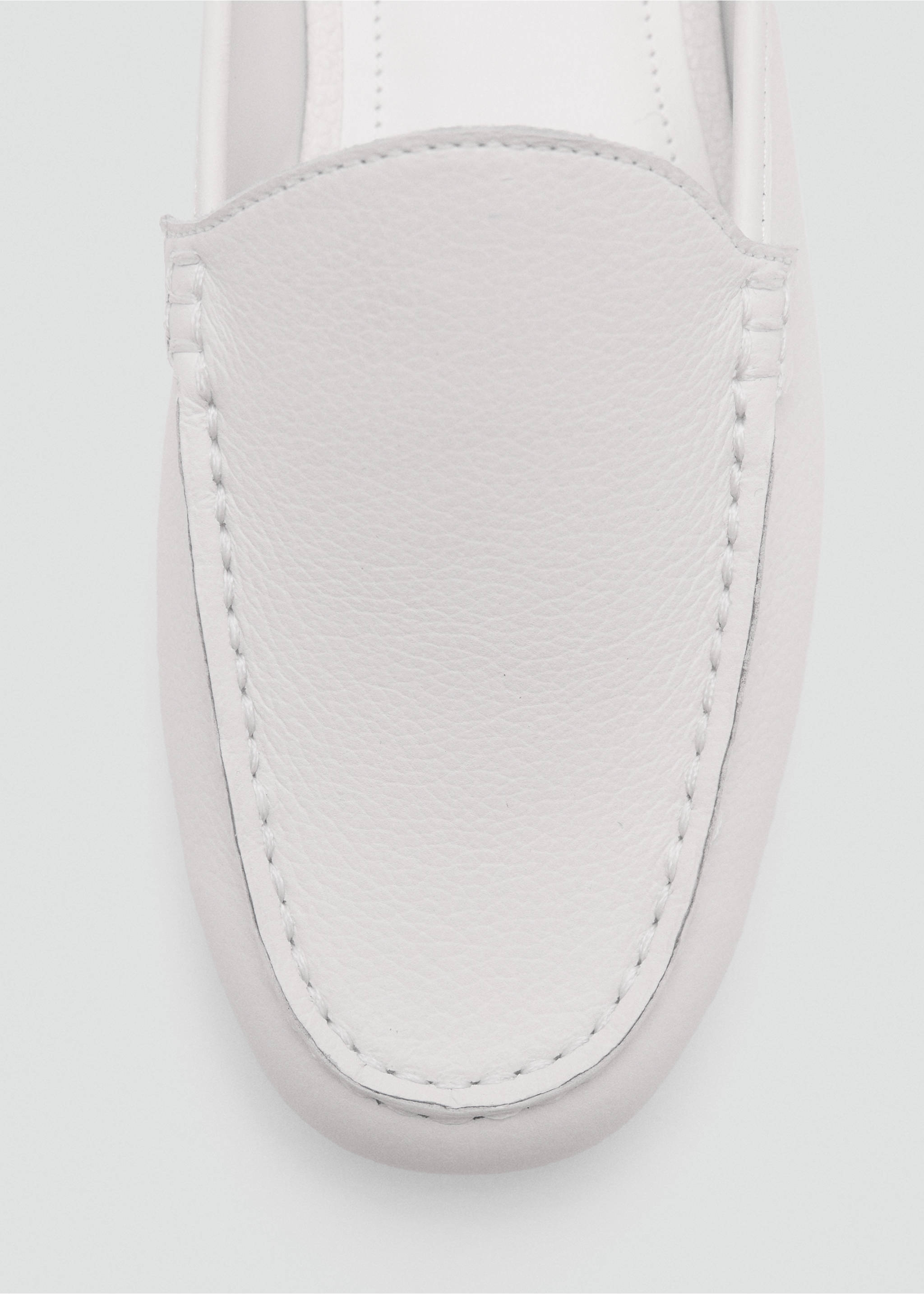 Leather flat shoes - Details of the article 2, White. Ref: 17055977-00.