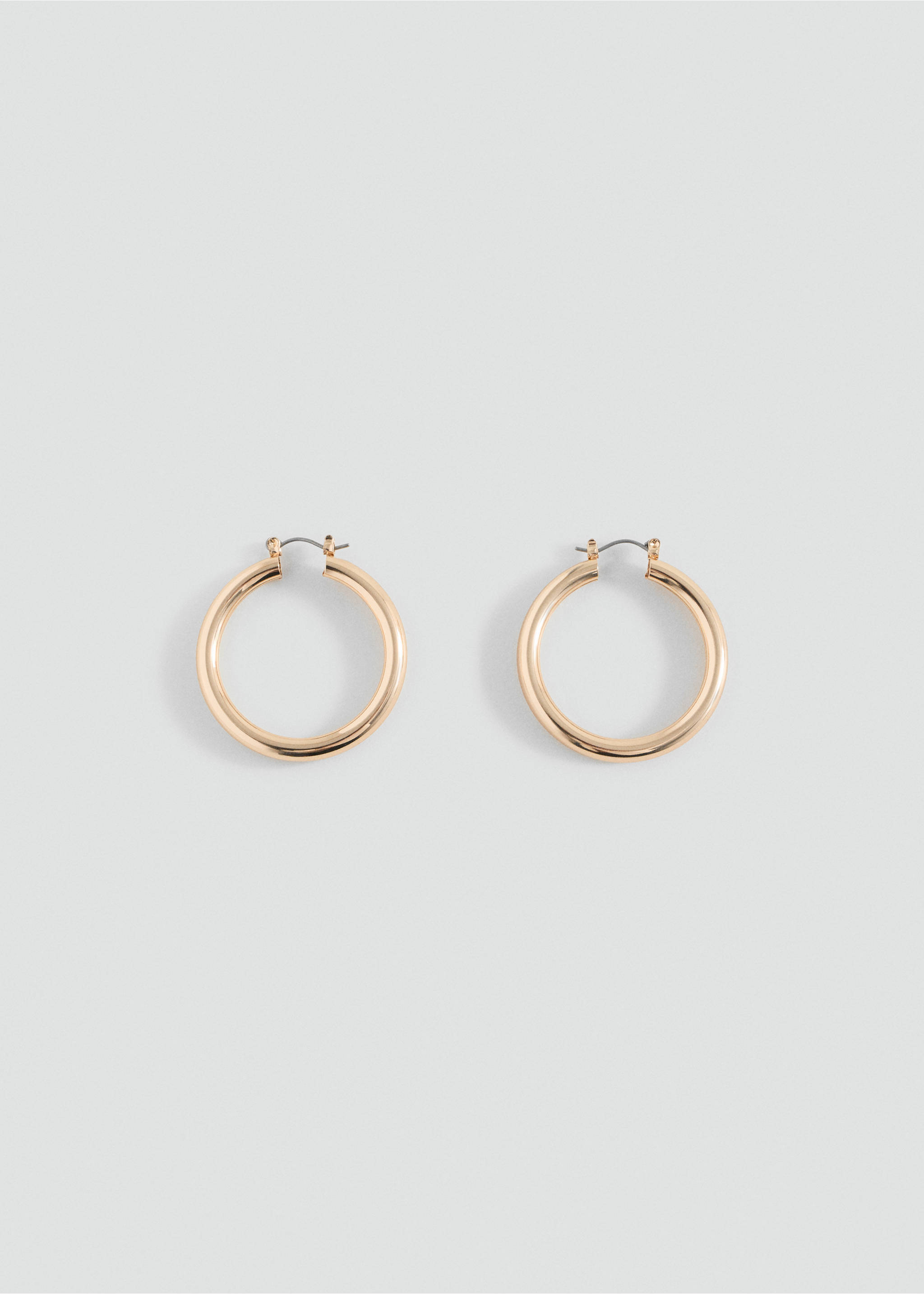 Metallic hoop earrings - Article without model, Gold. Ref: 17055987-00.