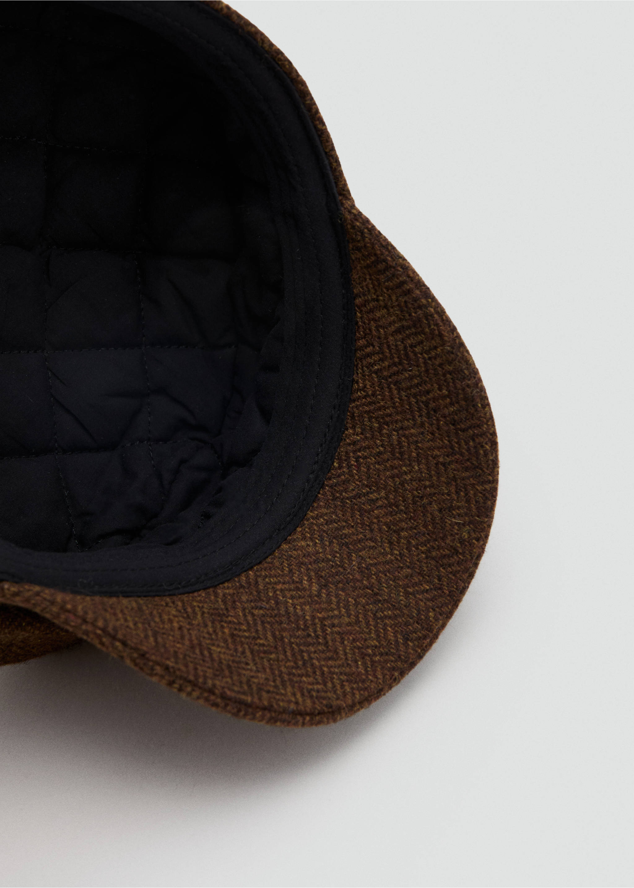 Wool baker cap - Details of the article 2, Brown. Ref: 17055992-00.