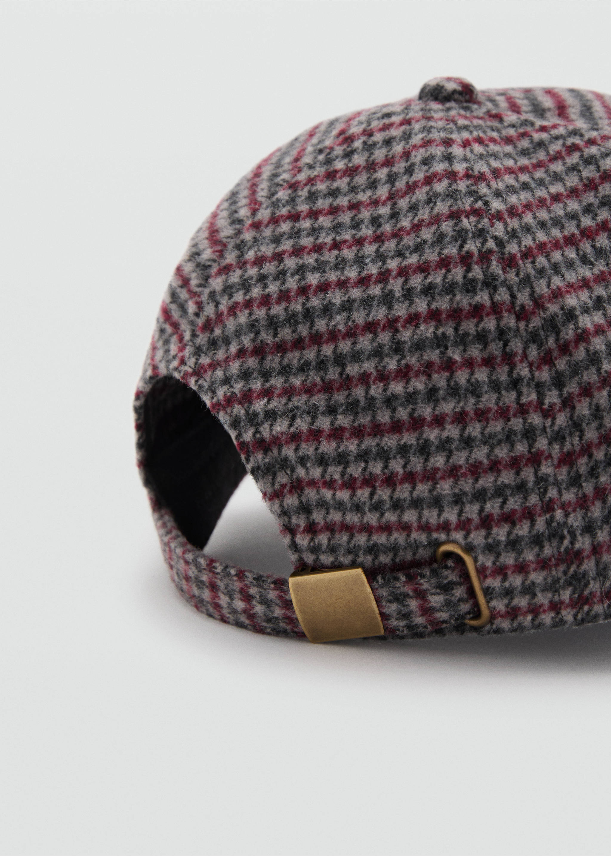 Tweed baker cap - Details of the article 1, Red. Ref: 17055996-00.