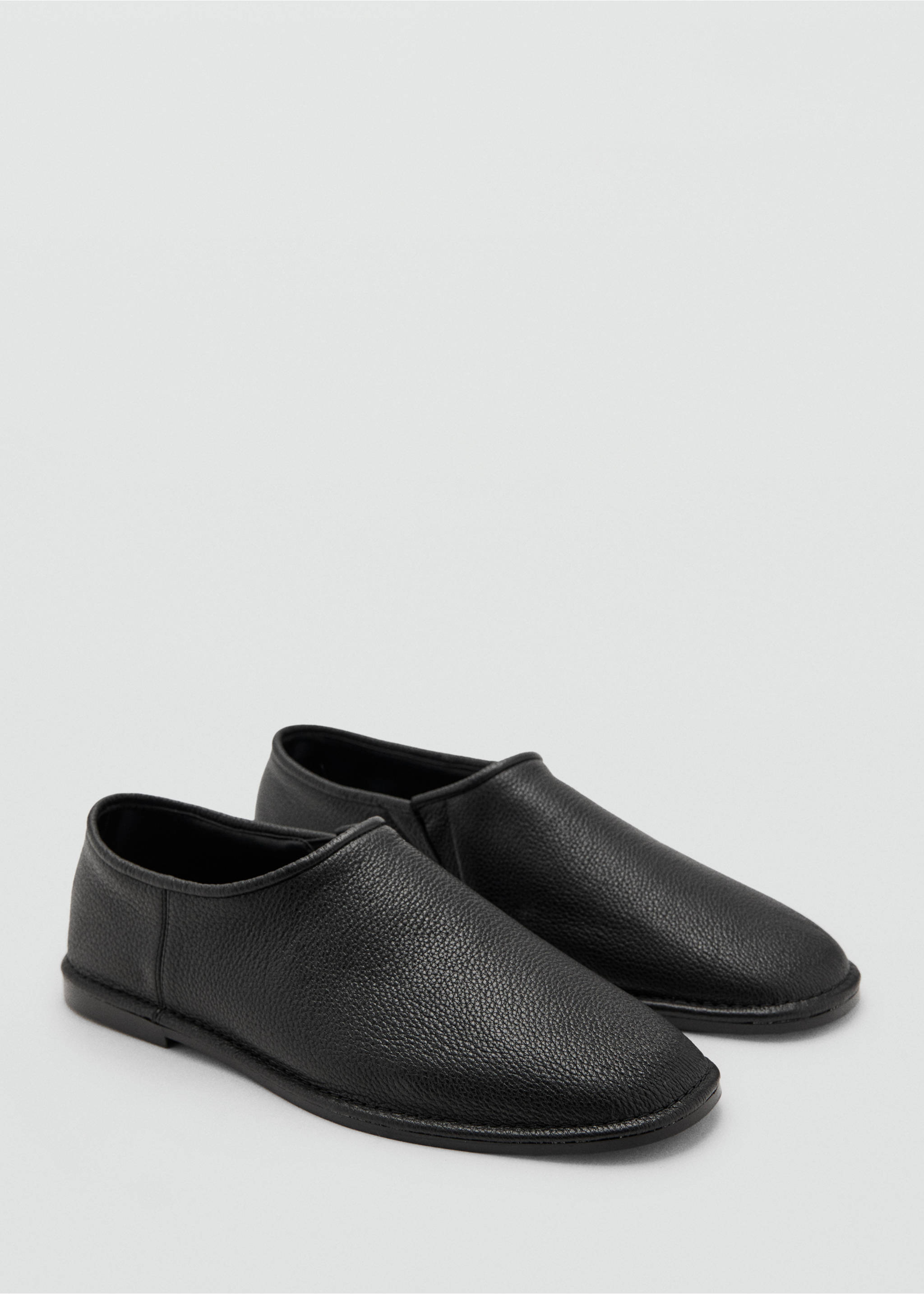Leather flat shoes - Medium plane, Black. Ref: 17055997-00.