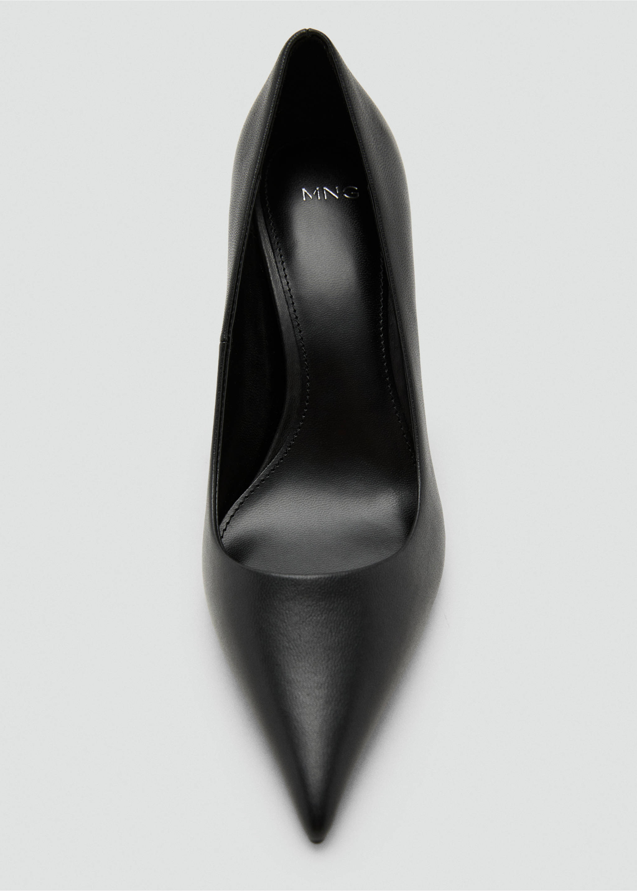 Black pointed-toe high-heeled shoe., Black. Ref: 17055999-00.