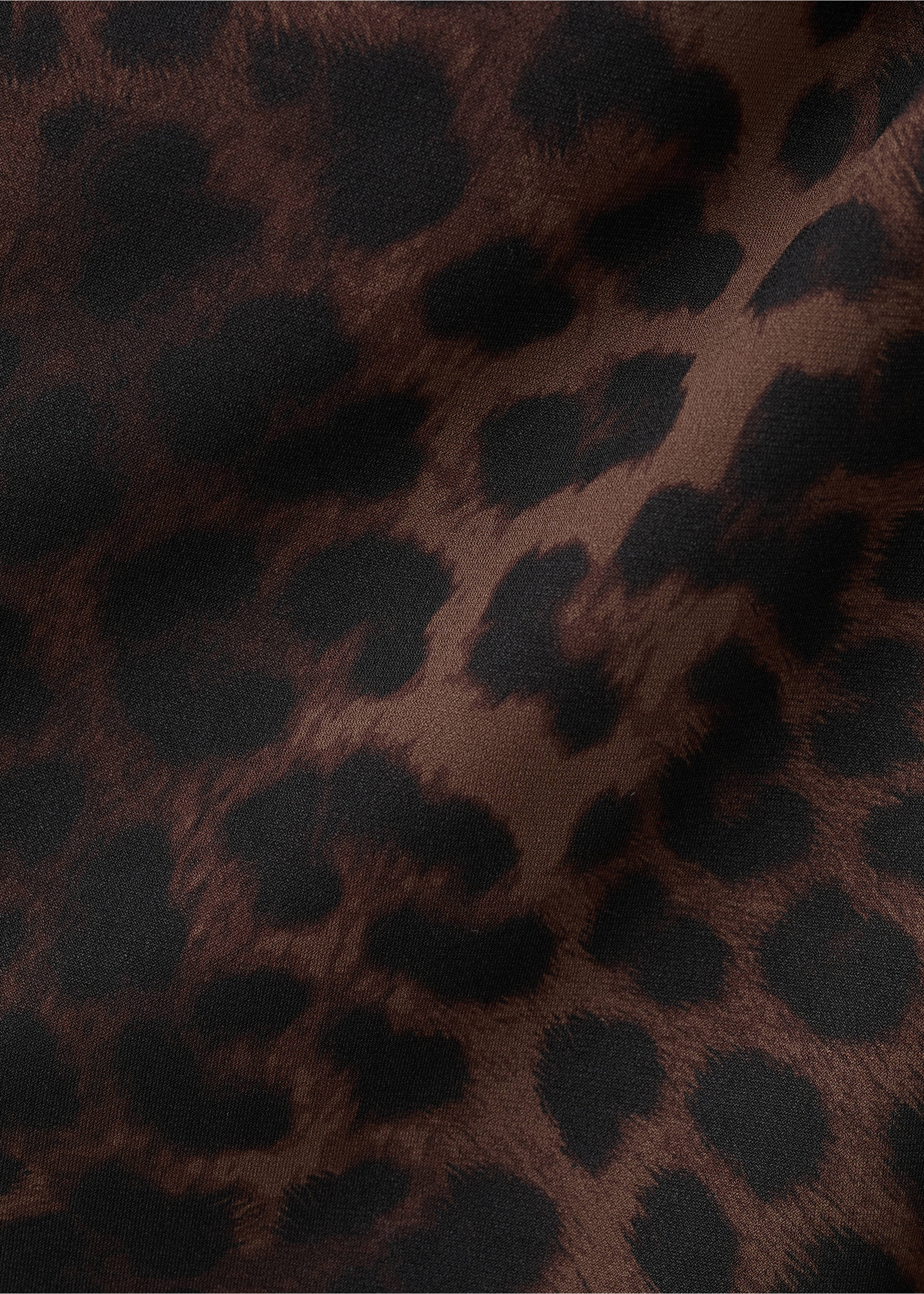 Leopard-print top with asymmetrical collar - Details of the article 0, Brown. Ref: 17056003-00.