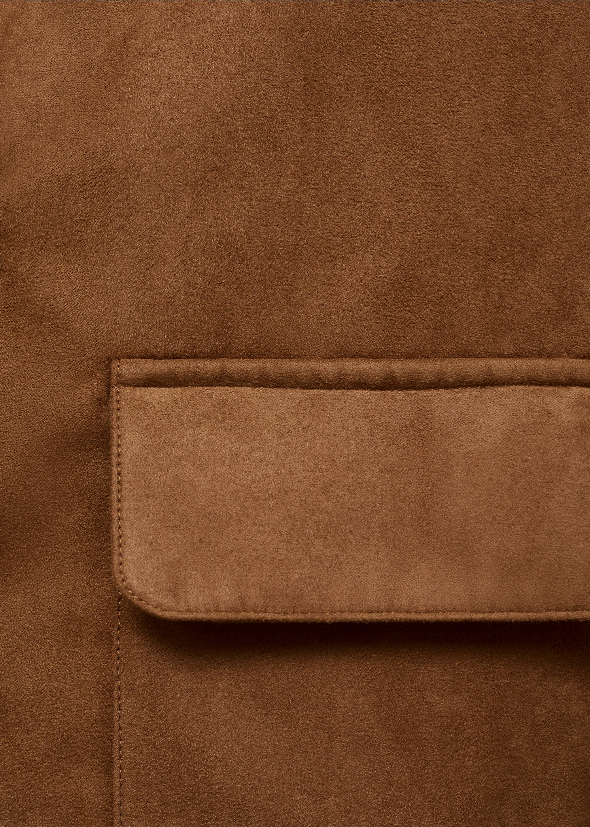 Suede effect jacket - Details of the article 8, Tobacco Brown. Ref: 17056332-00.