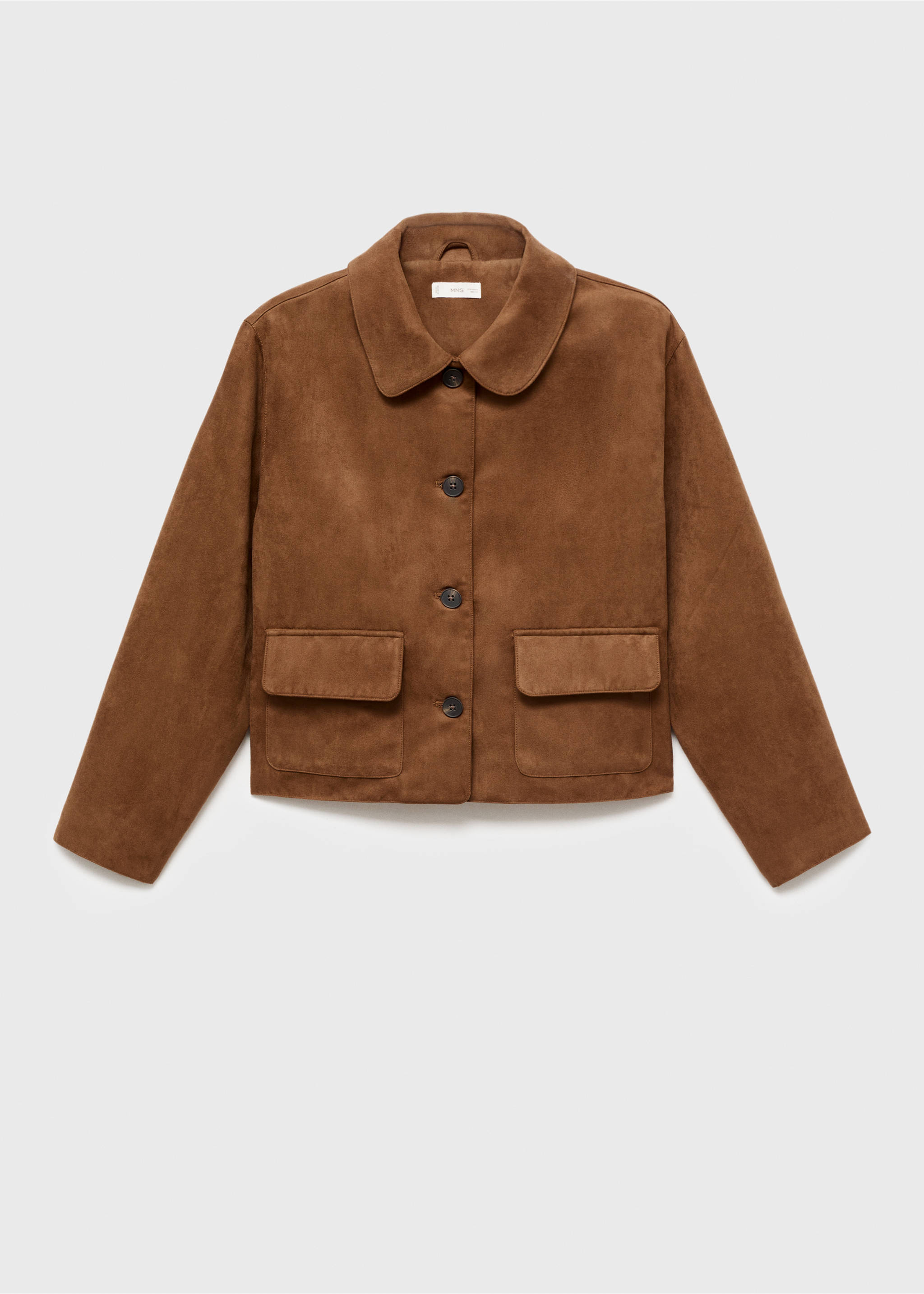 Suede effect jacket - Article without model, Tobacco Brown. Ref: 17056332-00.