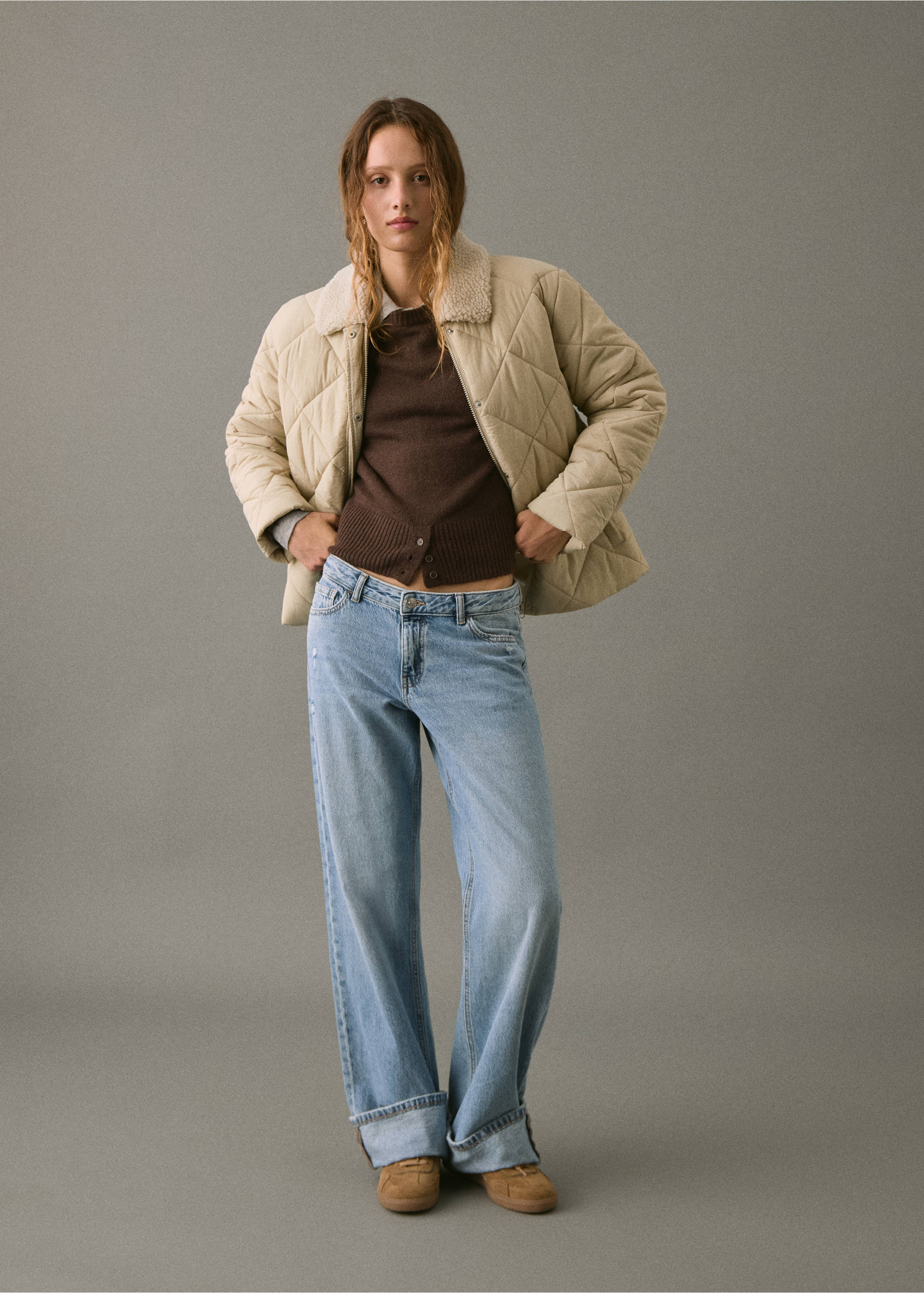 Pocket quilted jacket - General plane, Beige. Ref: 17056333-00.