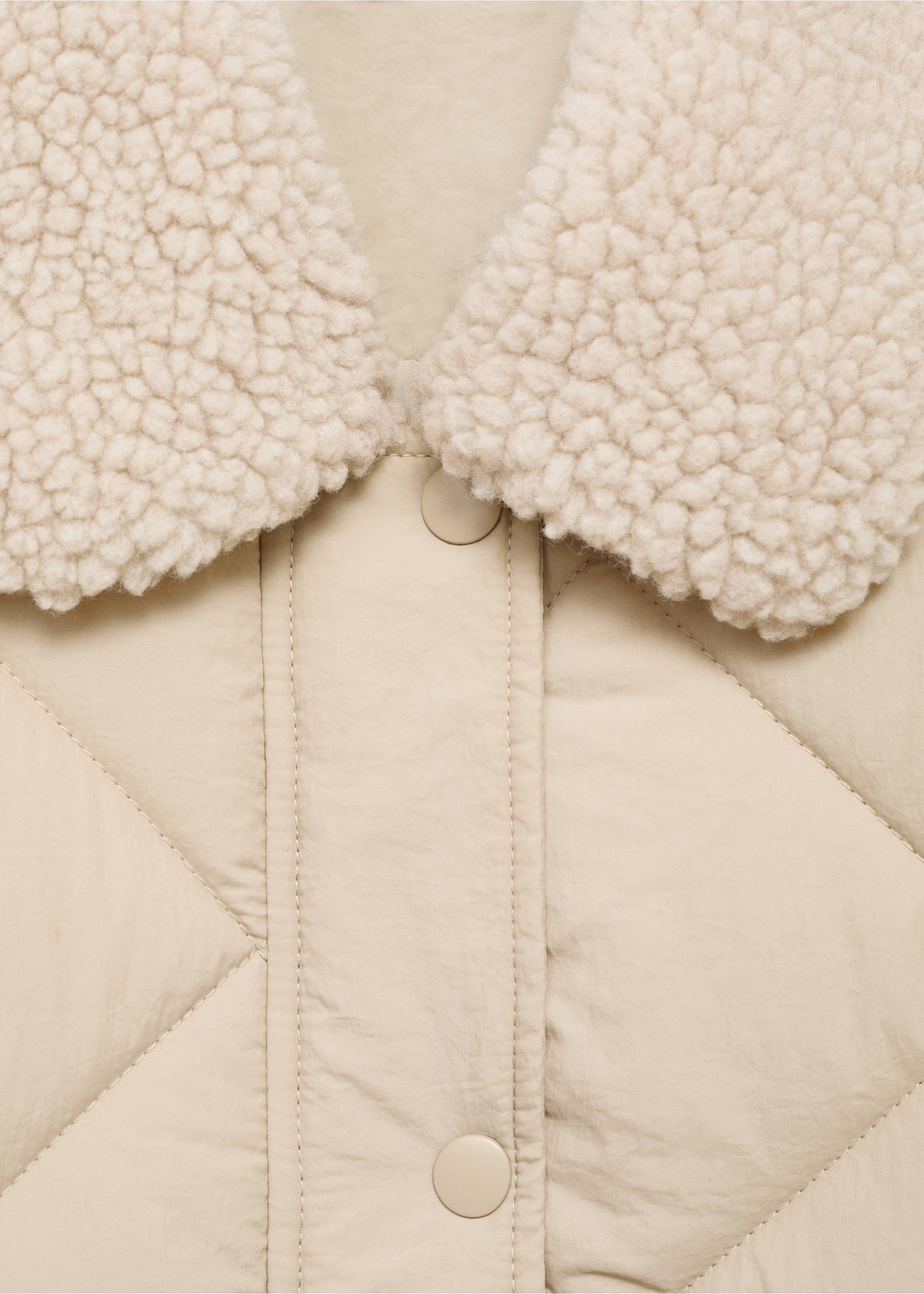 Pocket quilted jacket - Details of the article 8, Beige. Ref: 17056333-00.
