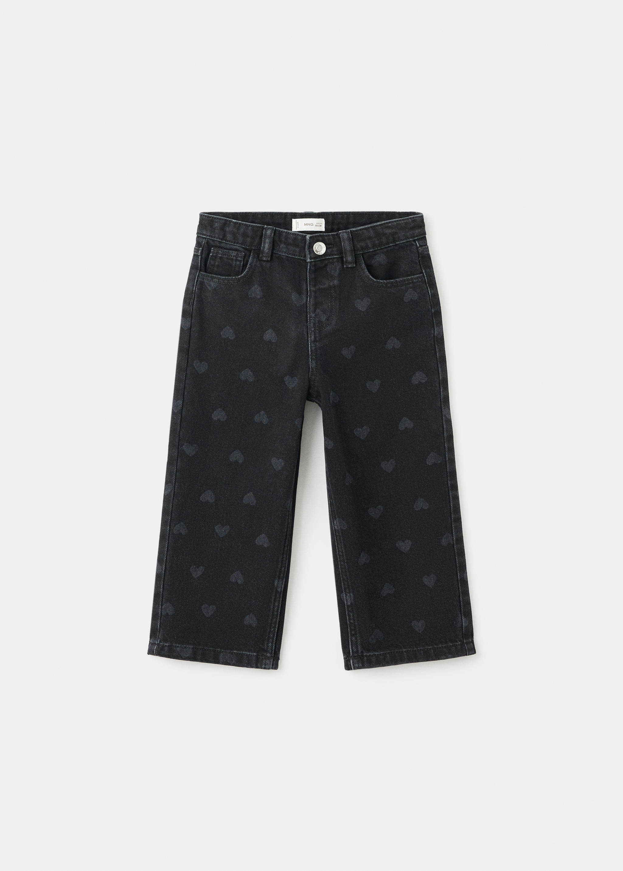 Raka jeans med hjärtmotiv - Artikel utan modell