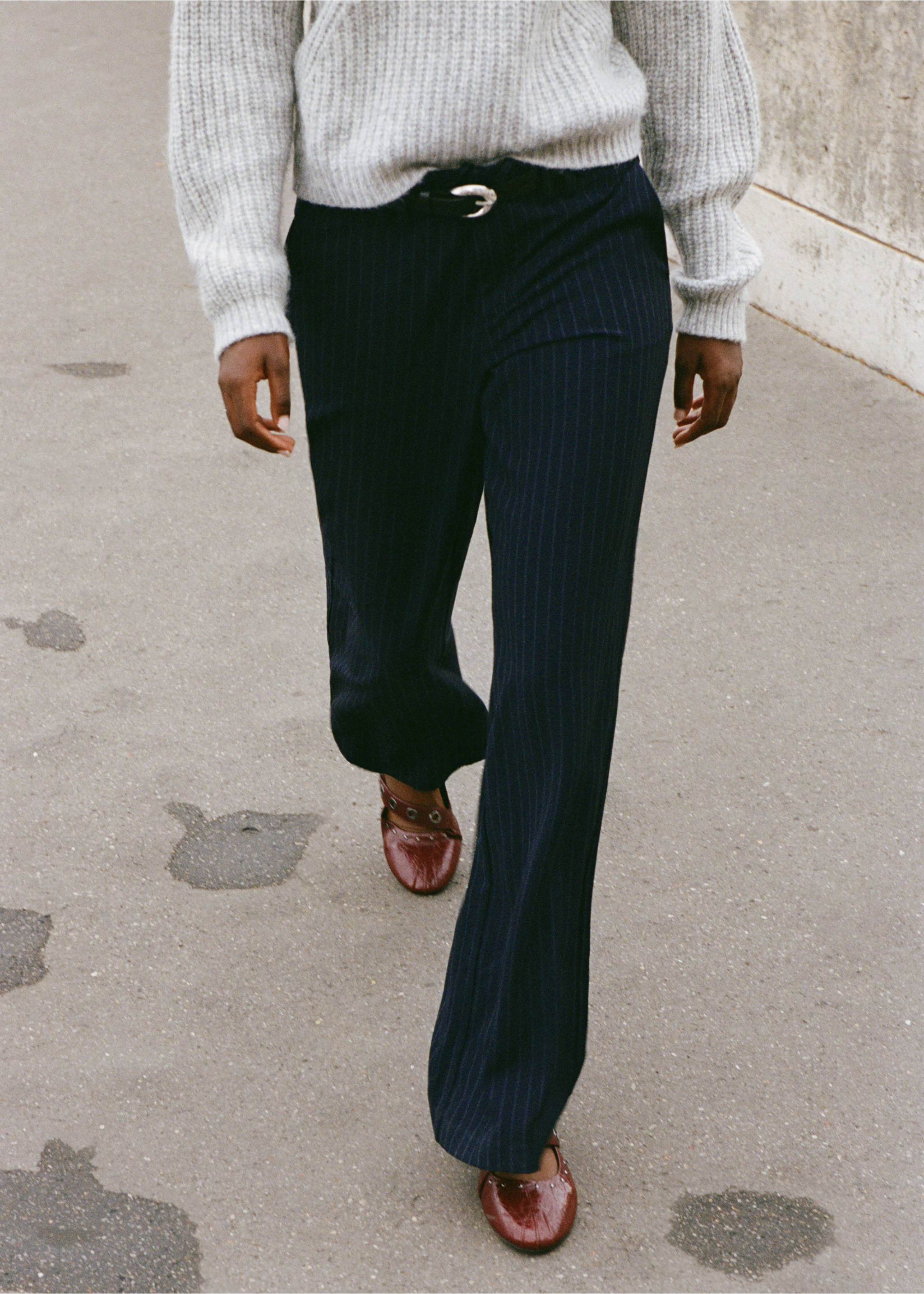 Pantalon rayé de costume - Détail de l'article 5, Bleu marine. Ref: 17056337-00.