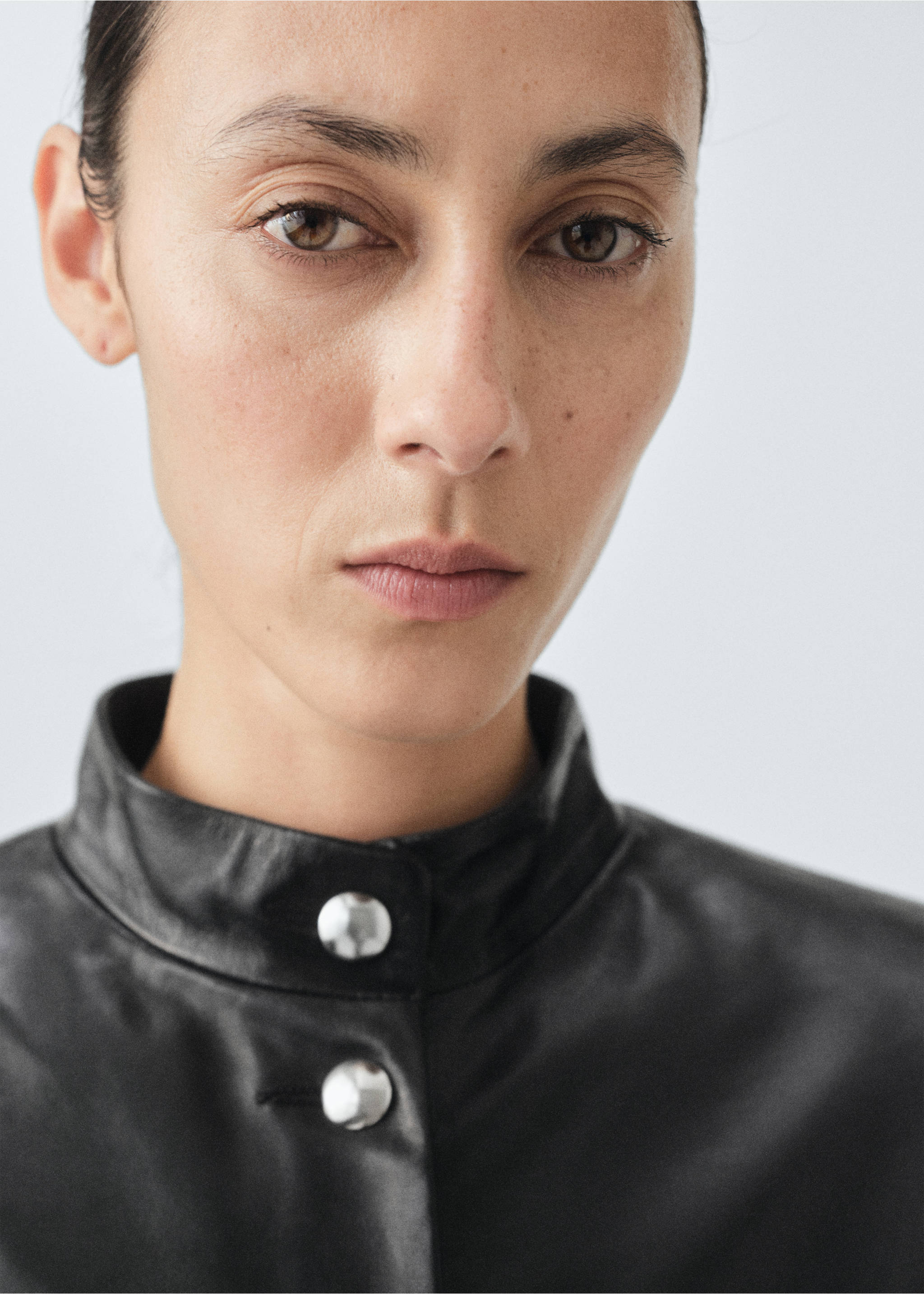 Jaqueta 100% pell botons - Detall de l'article 1, Negre. Ref: 17056344-00.