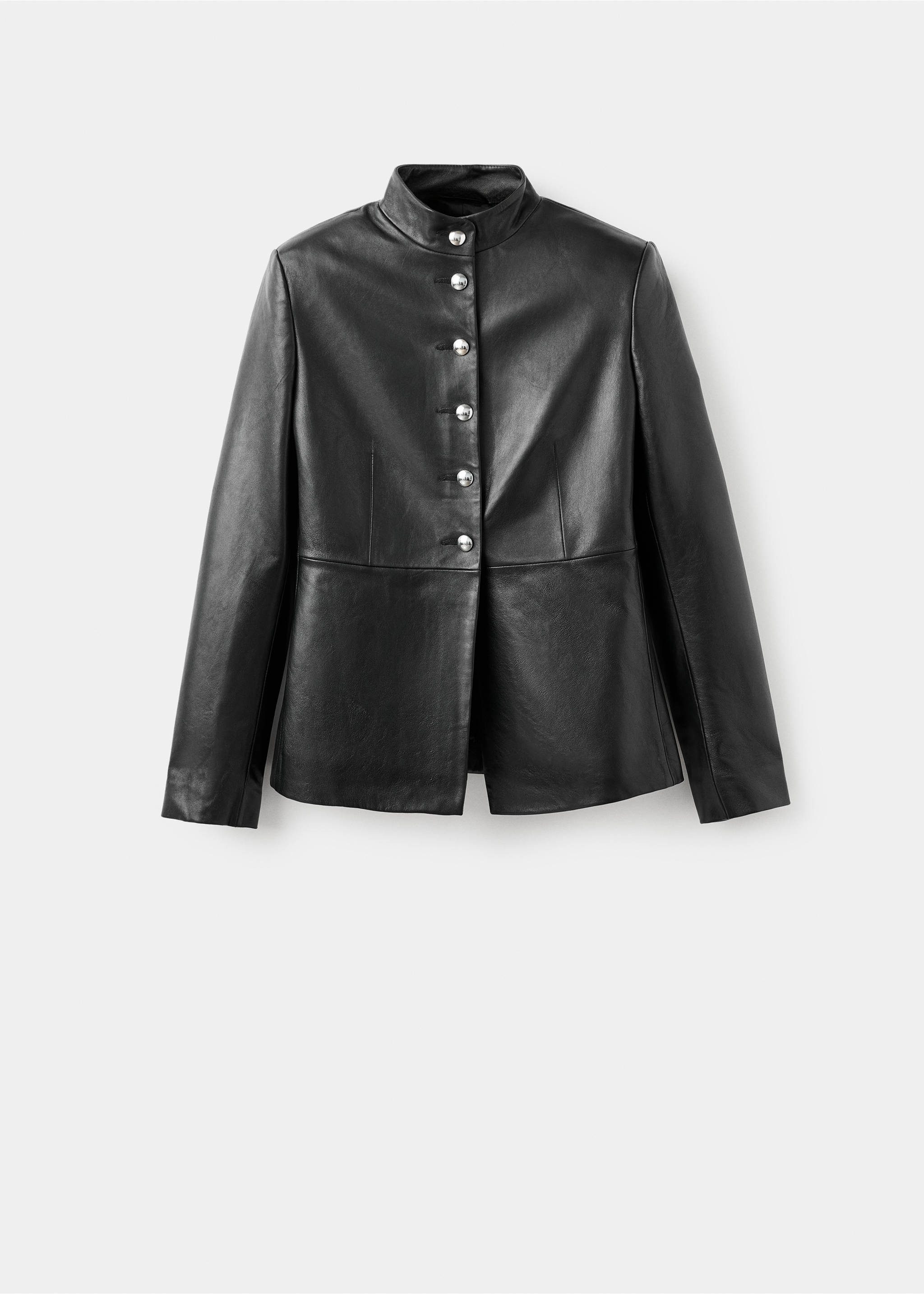 Jaqueta 100% pell botons - Article sense model, Negre. Ref: 17056344-00.