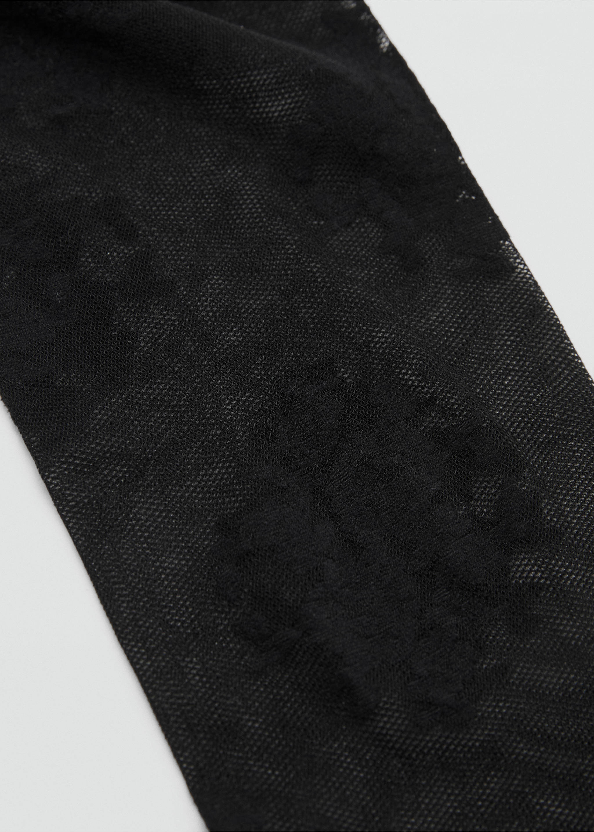 Fine jacquard stockings - Details of the article 2, Black. Ref: 17056350-00.