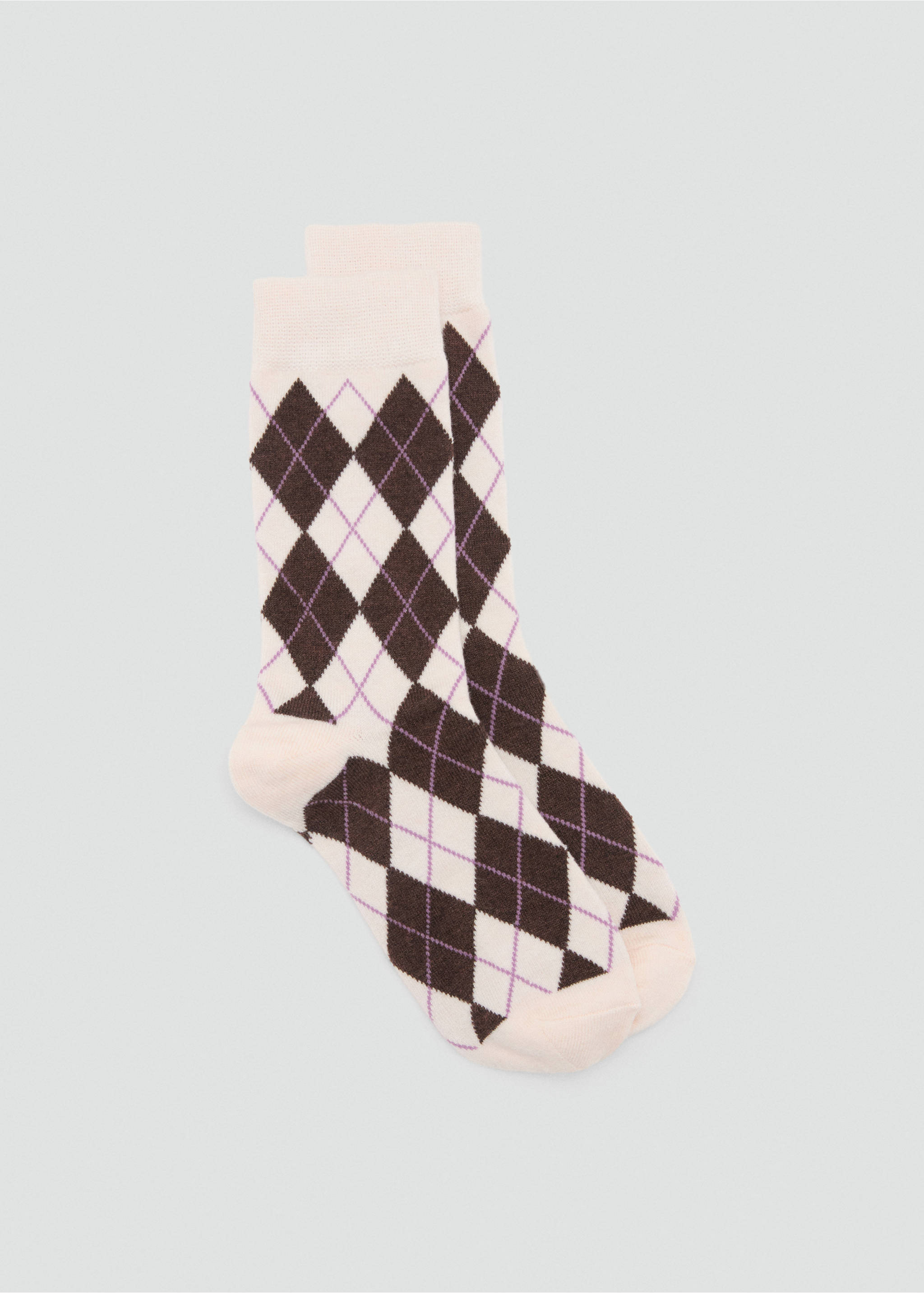 Argyle socks - Article without model, Ecru. Ref: 17056351-00.