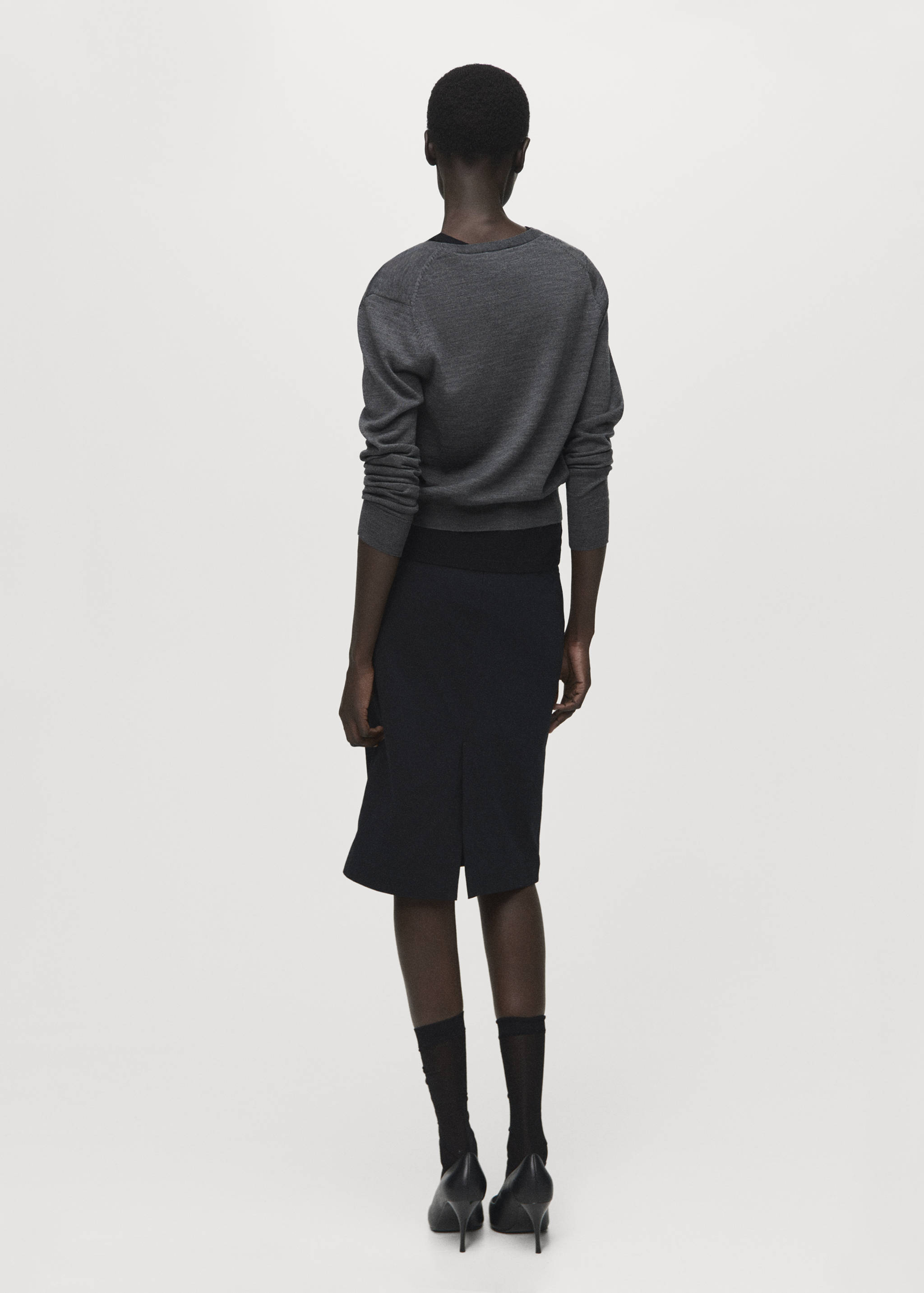 100% merino wool cardigan - Reverse of the article