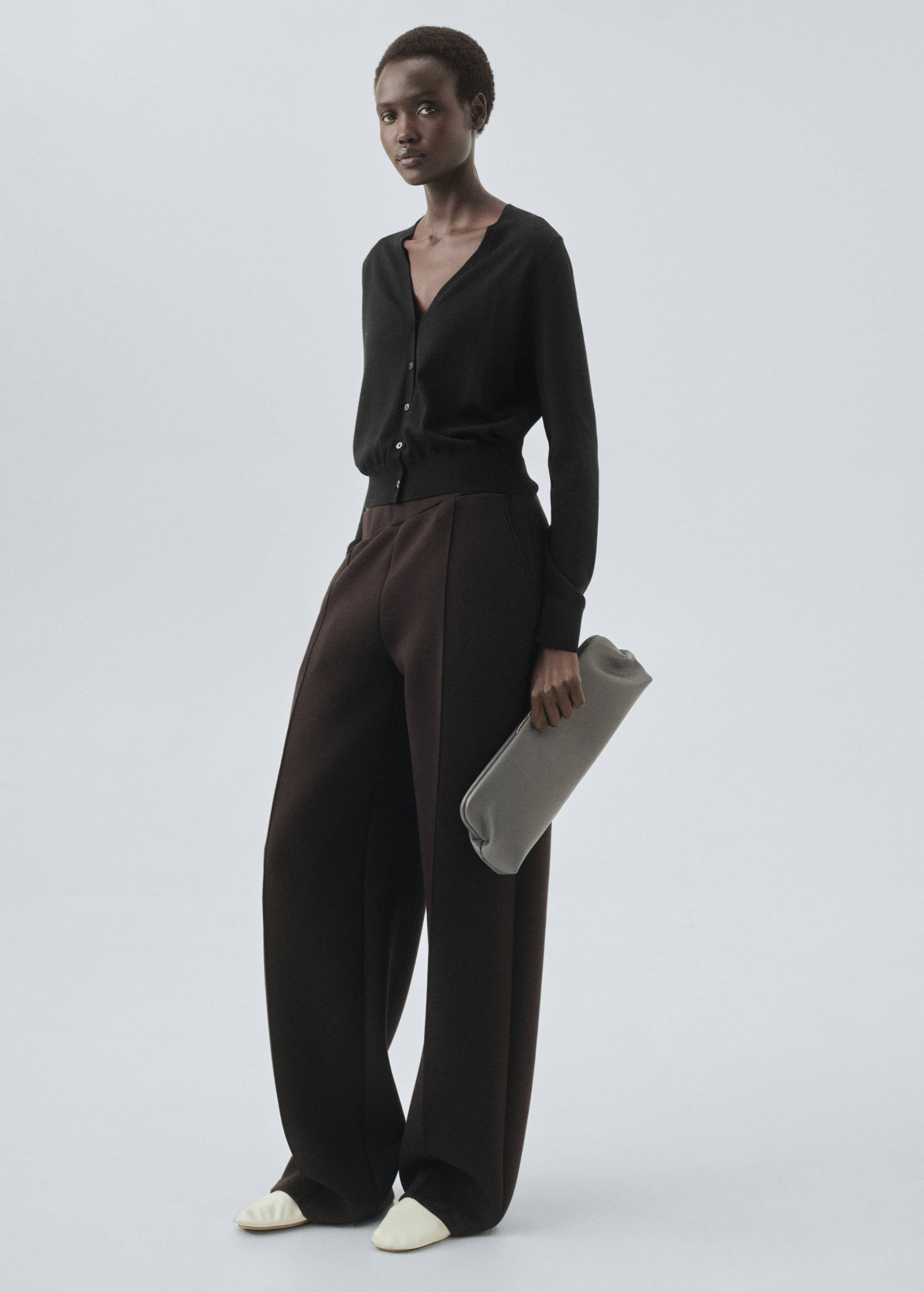 100% merino wool cardigan - General plane