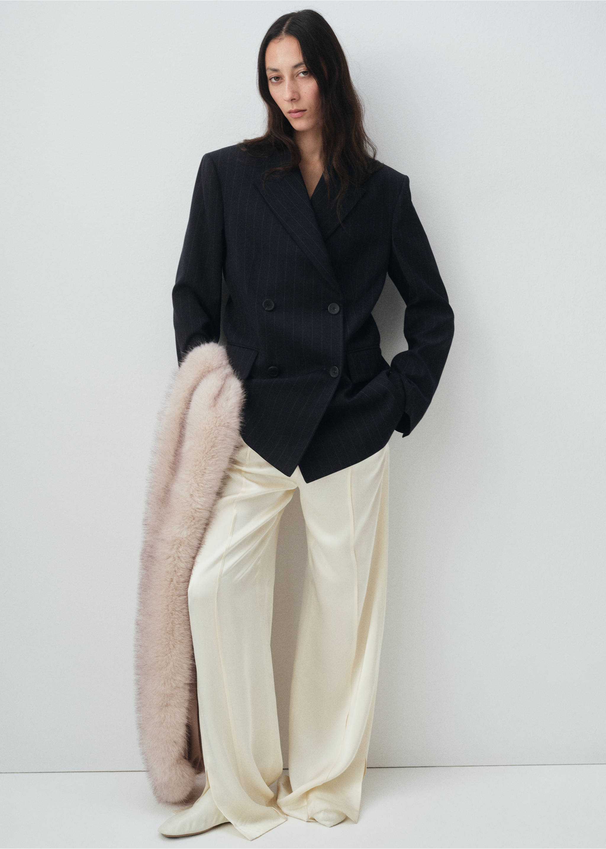 Faux-fur scarf - General plane, Beige. Ref: 17056354-00.