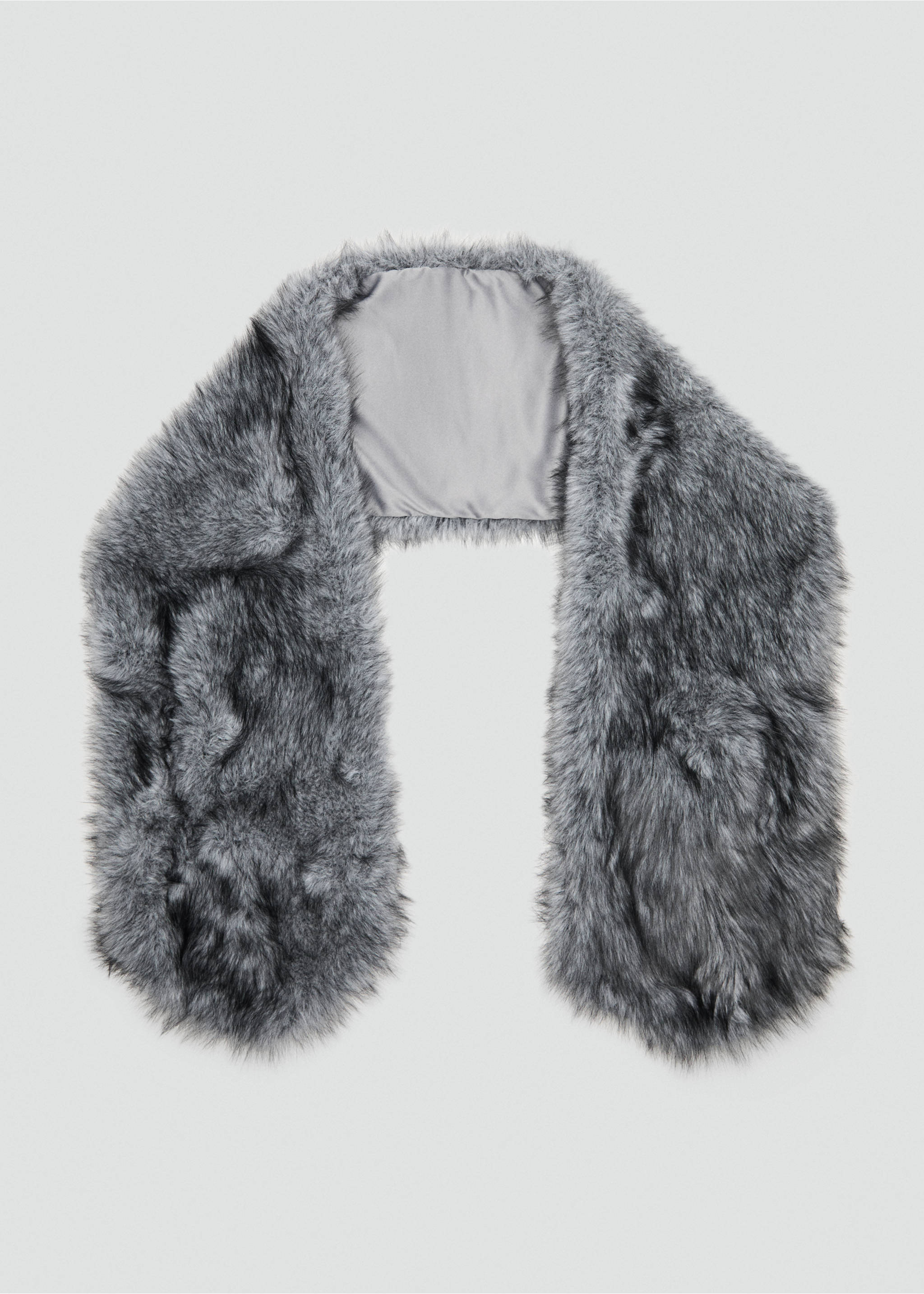 Faux-fur scarf - Medium plane, Grey. Ref: 17056354-00.