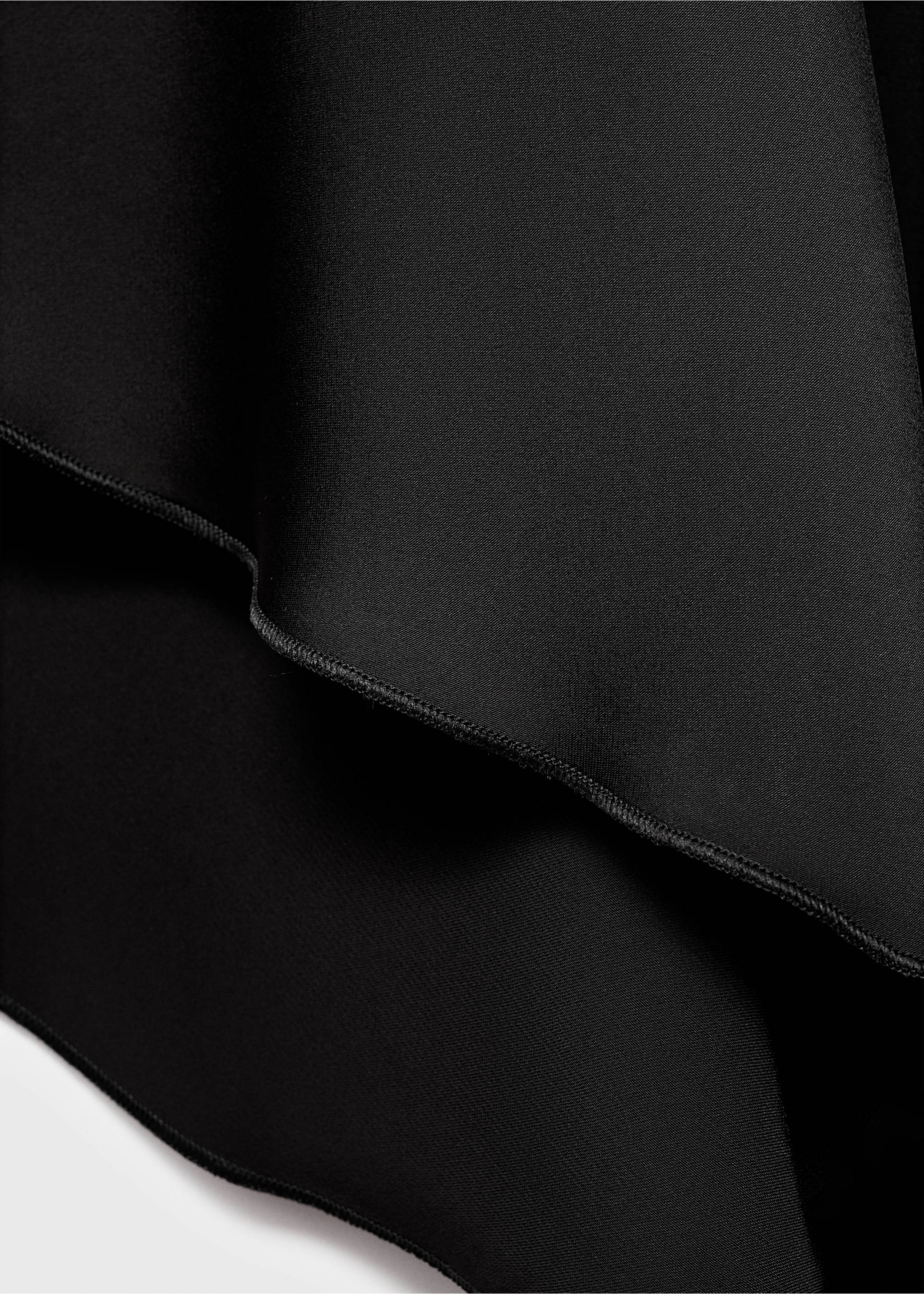 Asymmetrical satin-finish dress with asymmetrical hem - Details of the article 8, Black. Ref: 17056355-00.