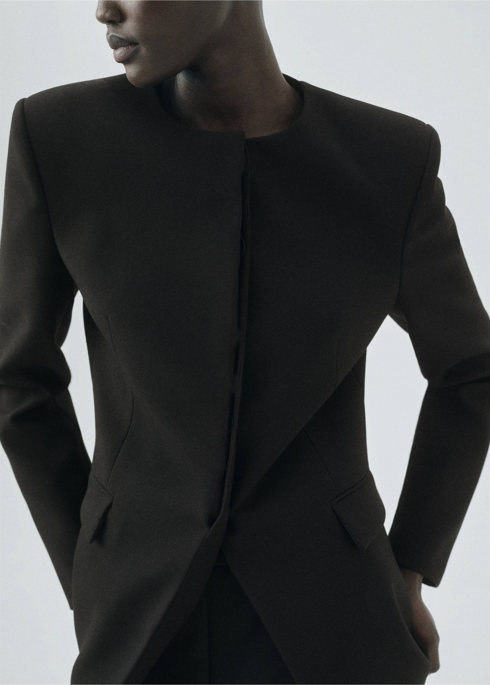 Tailored suit jacket - Medium plane, Black. Ref: 17056360-00.