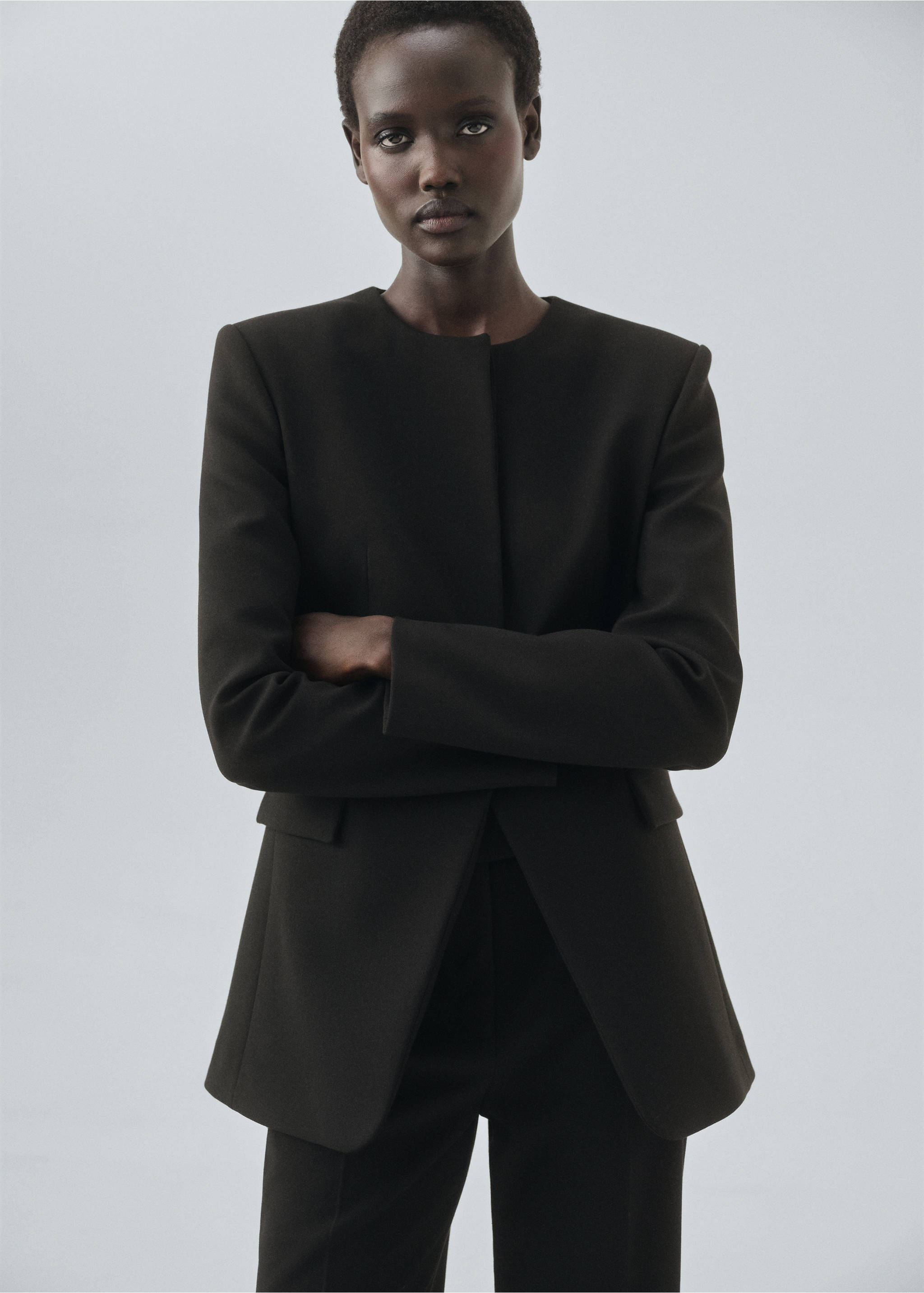 Tailored suit jacket - Details of the article 2, Black. Ref: 17056360-00.
