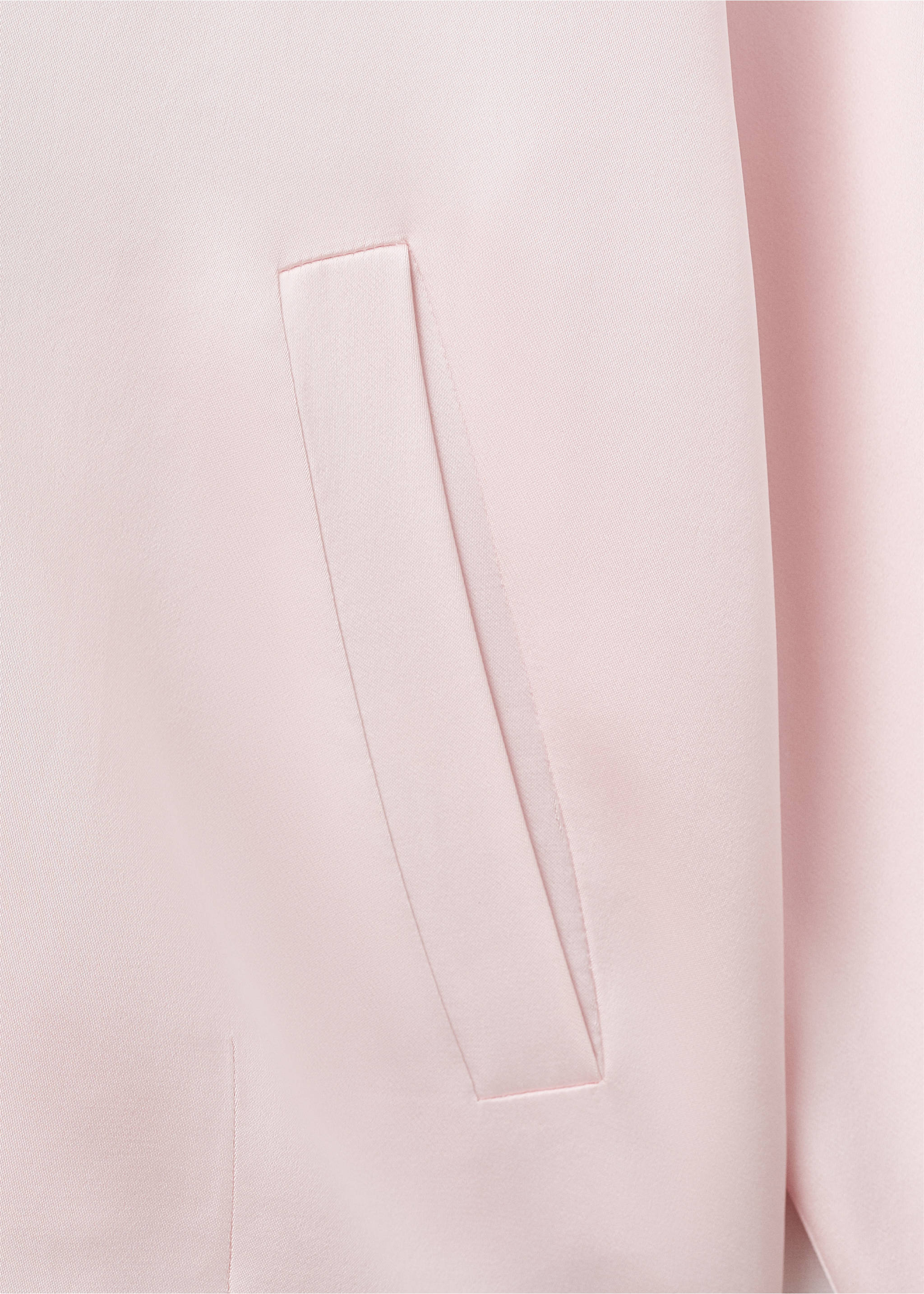 Satin jacket with zip - Details of the article 0, Pastel Pink. Ref: 17056361-00.