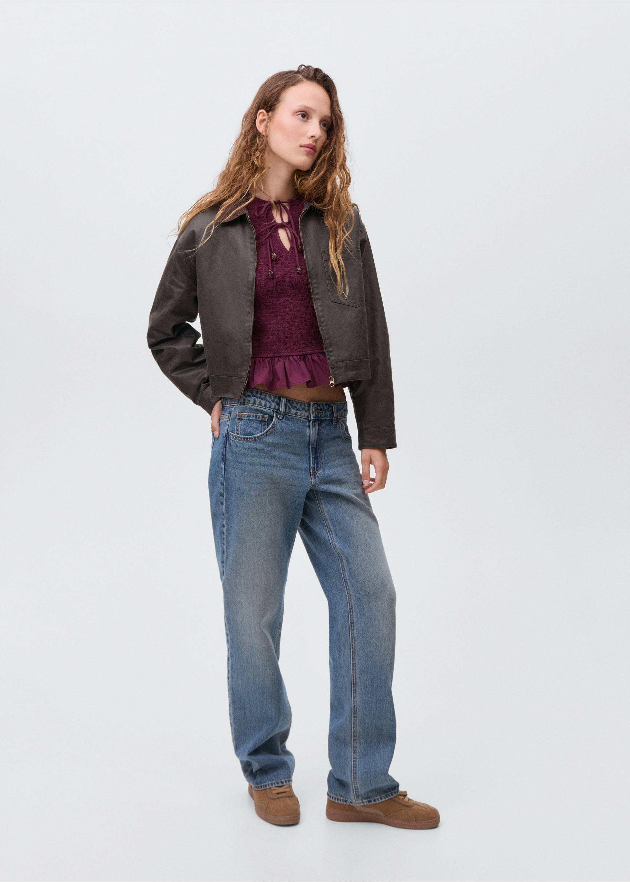 Leather-effect biker jacket - General plane, Brown. Ref: 17056720-00.