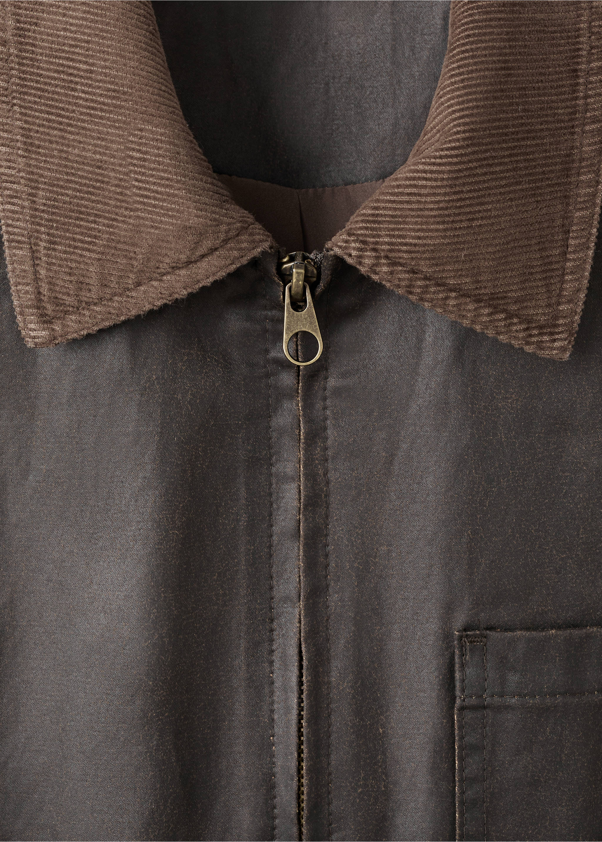 Leather-effect biker jacket - Details of the article 8, Brown. Ref: 17056720-00.